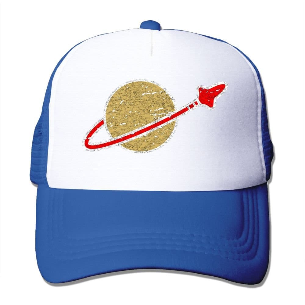 Mieba Retro Lego Space Logo Mesh Hat Sun Trucker Snapback Cap RoyalBlue