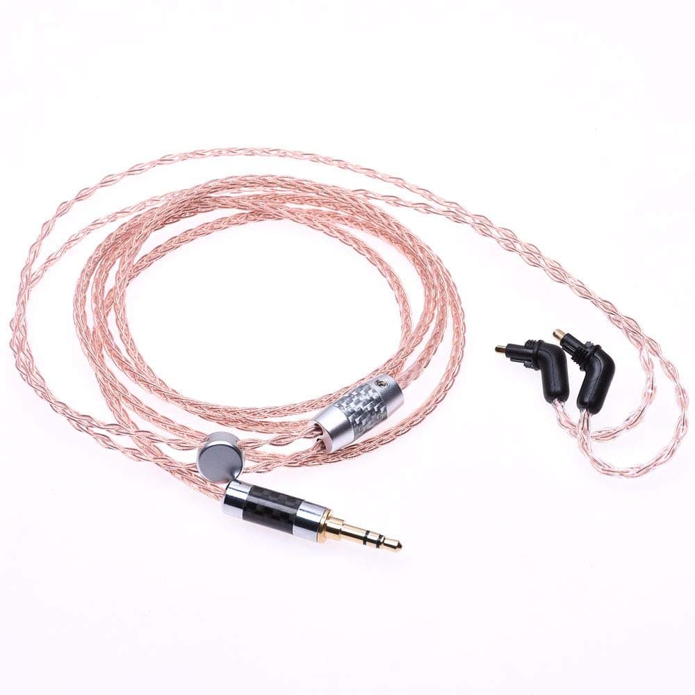 1.2M 8 Cores Flat Braid 5N POCC Copper Cable for Sony MDR-EX1000 EX800 Headphone Upgrade Cable