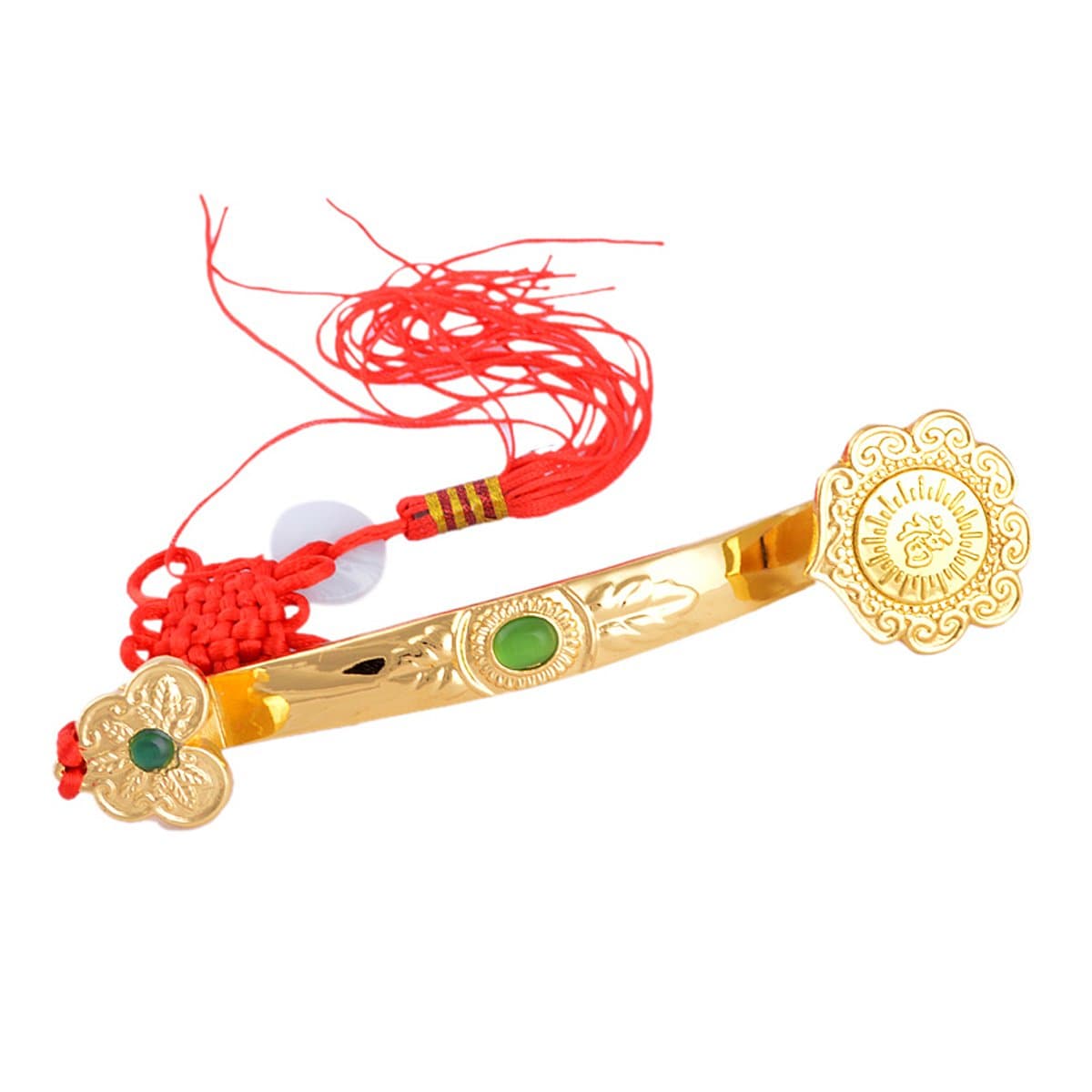 Feng Shui Golden Ruyi/Ru Yi Power Scepter + Free Red String Bracelet J1035