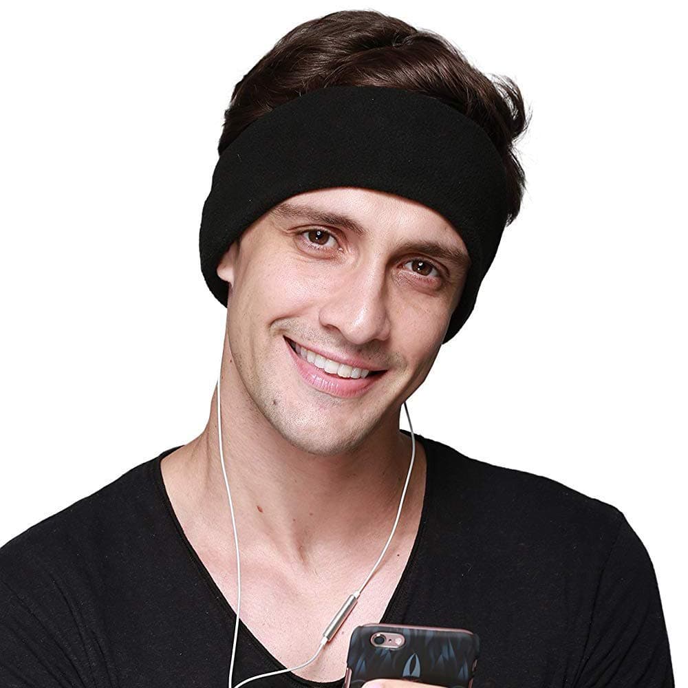 Sleep Headphones with Ultra Thin Adjustable Speakers Comfortable Soft Fleece Headband Sleep Eye Mask for Sleeping, Perfect for Air Travel