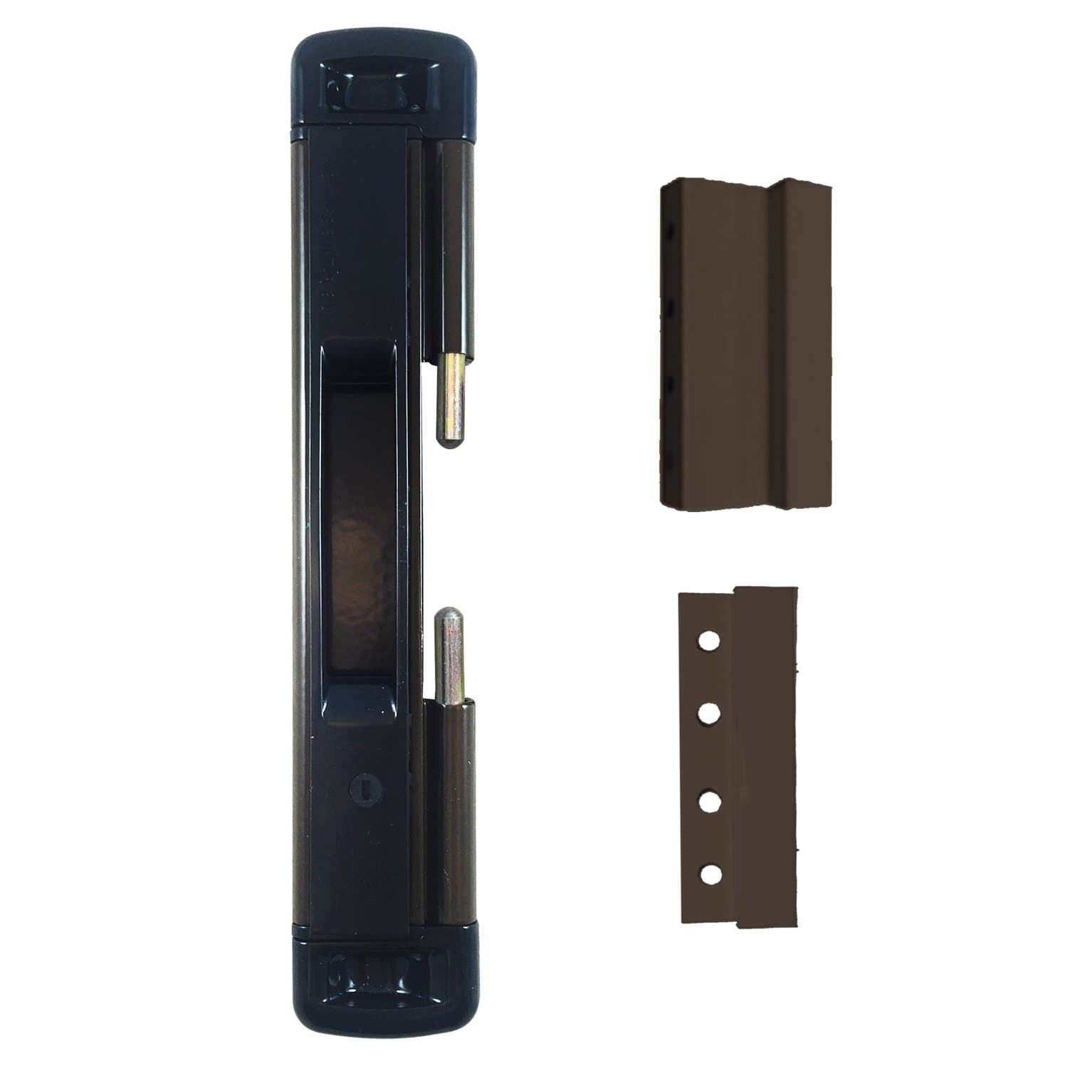 CAL Slide-Lok - Sliding Patio Door Lock for Single Doors with 2 Keep Options (Brown)