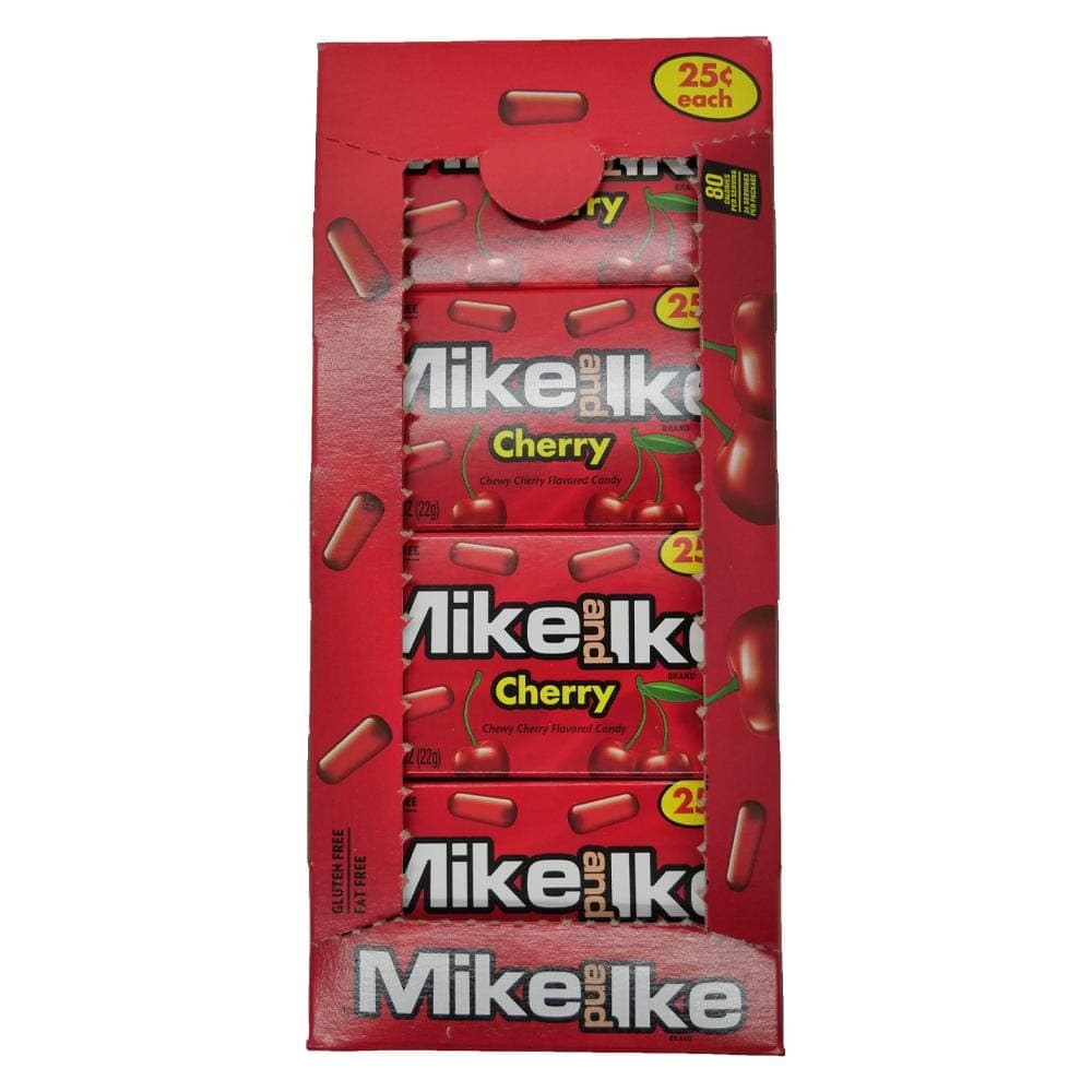 MIKE AND IKE. Mike & Ike Cherry Chewy Candies - Box of 24 0.78 oz. Box