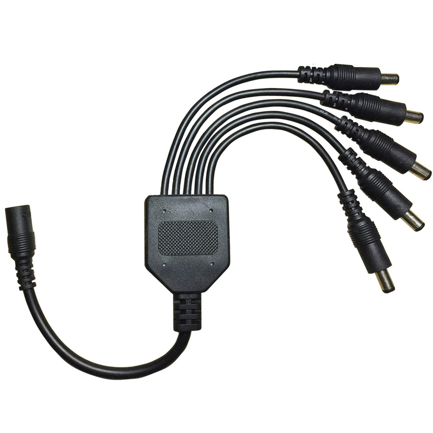Kabenjee DC Power Adaptor 1 to 5 DC Y Splitter Cable,5.5mm X 2.1mm DC Power Supply Connector Cable for CCTV Camera,LED Strip DC Jack Splitter,DC 5 Way Splitter Power Cord