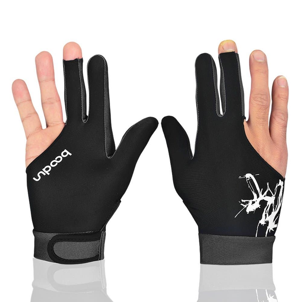 BOODUN M050912 Men's Women's Elastic Lycra Gloves 3 Fingers Show for Shooter Billiards Carambola Billiards Sport – Wear of Right or Left Hand 1 Pieces