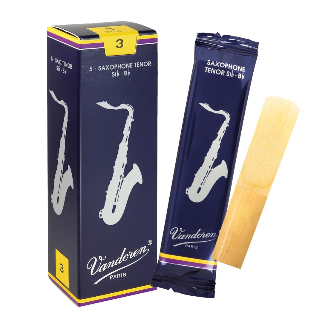 Vandoren SR223 Tenor Sax Traditional Reeds Strength 3 Box of 5