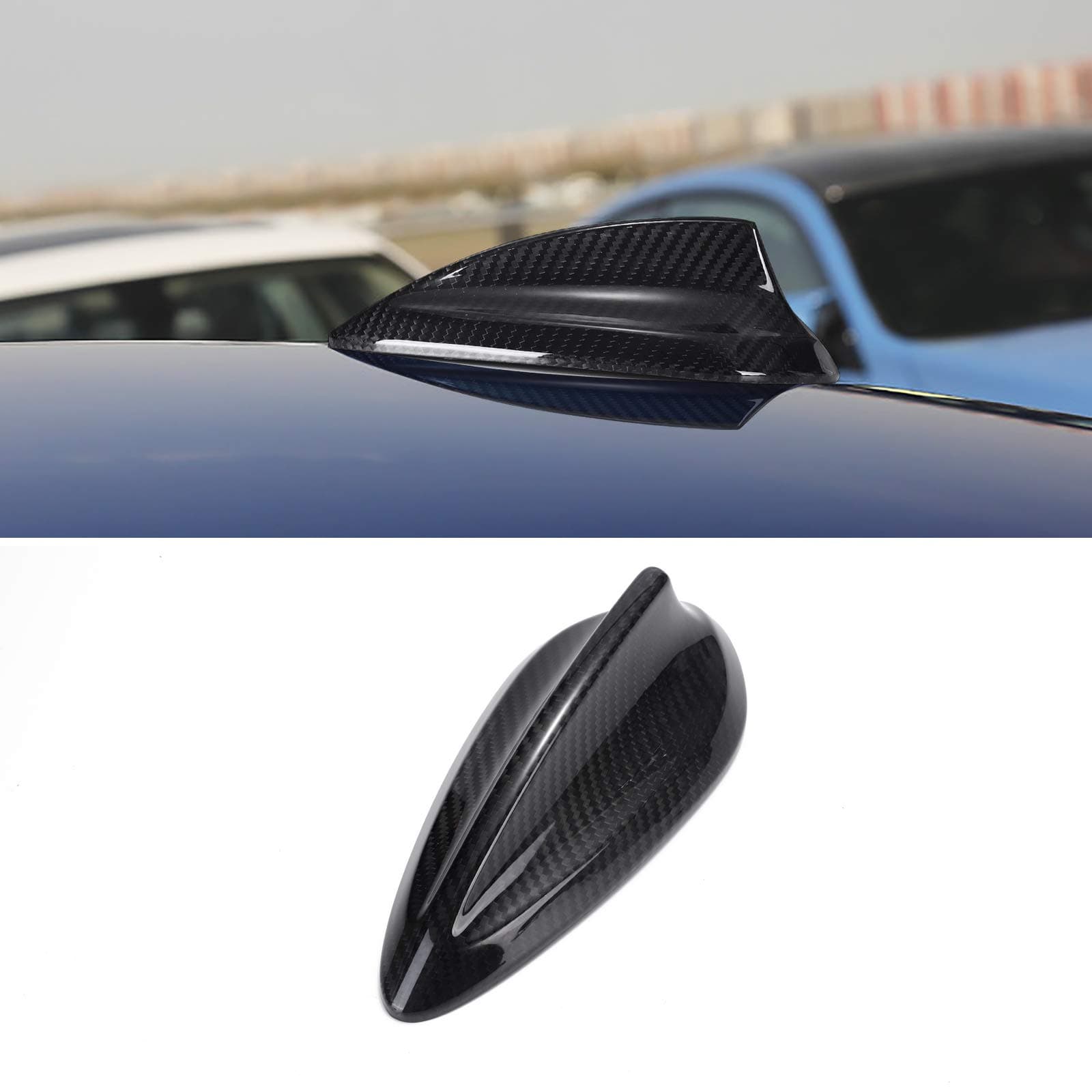 Replacement for Antenna Cover Shark Fin Trim Hood Carbon Fiber Automotive Roof Aerials for BMW M2 M3 M4 M5 F20 F22 F30 F32 F35 F36 F82 F87 F90 G11 G12 G20 G30 G38(Black)