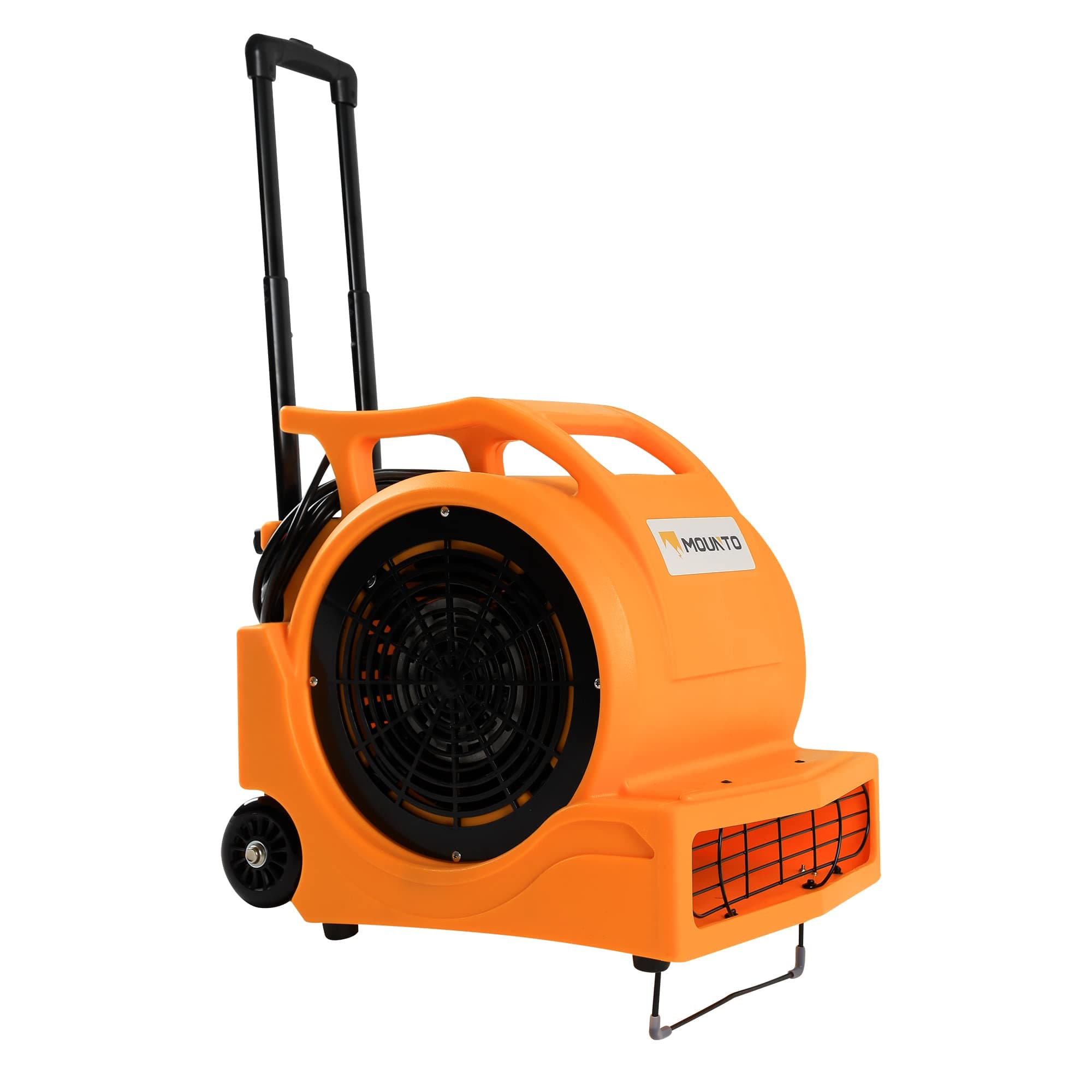MOUNTO 3-Speed 1Hp 4000 Plus CFM Monster Air Mover Floor Carpet Dryers with Handle Wheelkit (Orange)