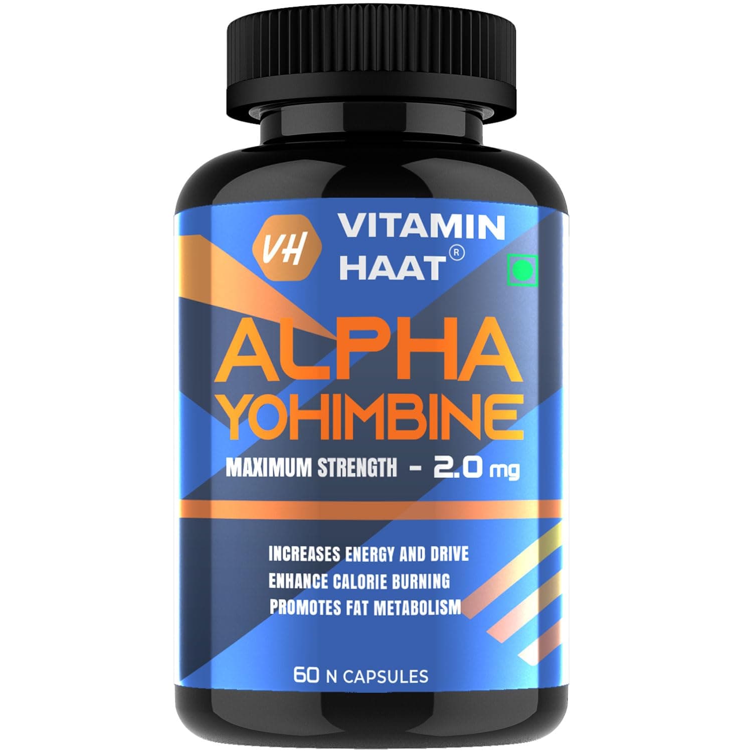 Alpha Yohimbine 2mg | Pre workout supplement for Men and Women | Weight Loss Products | Belly Fat Burner | Pharmaceutical grade | Alpha Yohimbine Hcl 98% Rauwolscine | 60 veg capsules by VitaminHaat
