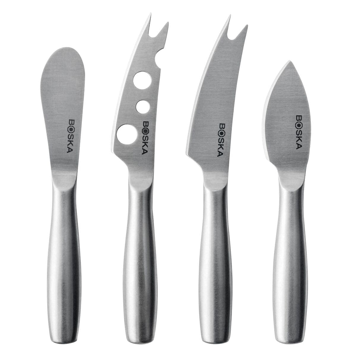 BOSKA Cheese Knives Copenhagen - 4 Cheese Knives - Small Cutlery - for All Types of Cheese - Butter Knife - Stainless Steel - Silver - Dishwasher Safe