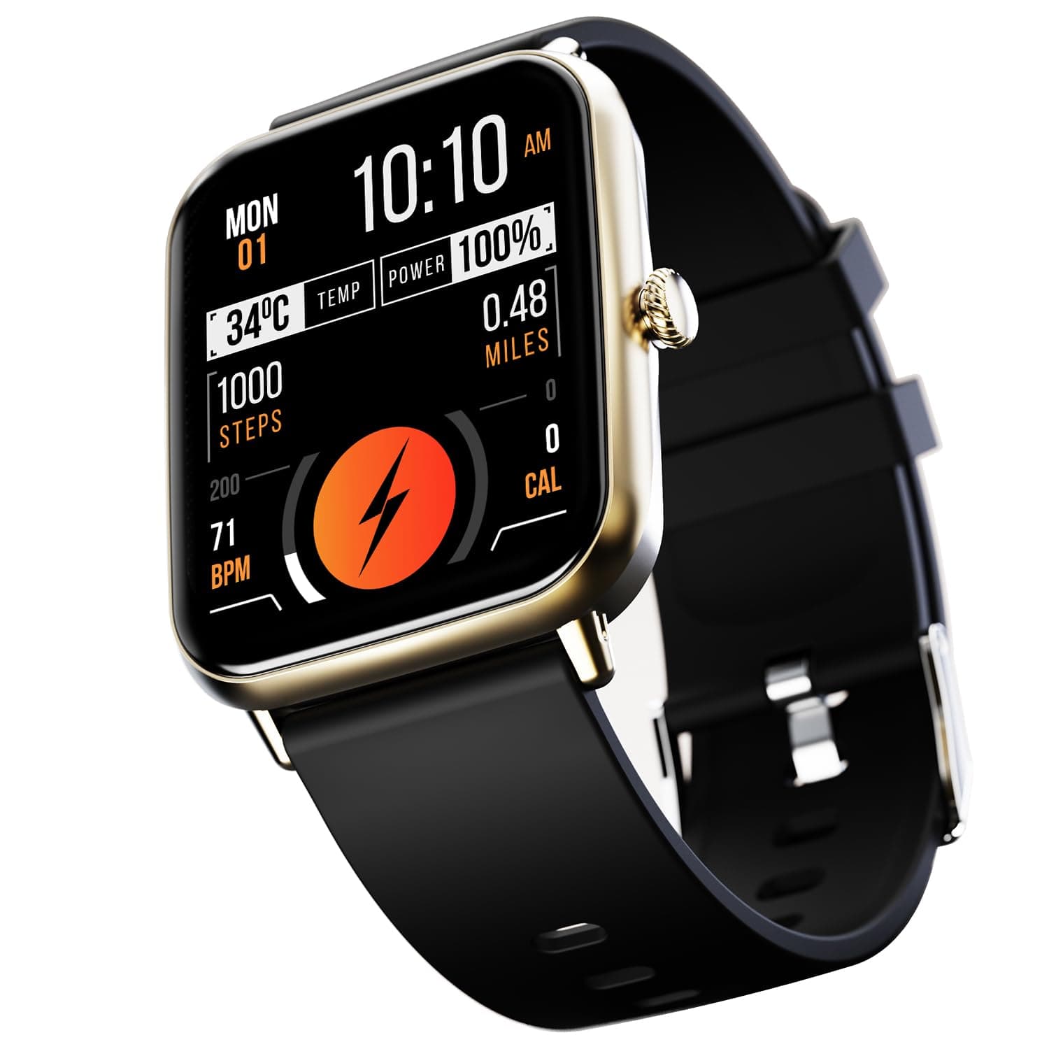 - Fire‑Boltt Ninja Call Pro Plus Bluetooth Calling Smart Watch, 1.83″ HD Display,AI Voice Assistant, 120+ Sports Modes, IP67 Waterproof, SpO2 & Heart Rate Monitor Smartwatch for Men & Women - Gold Black