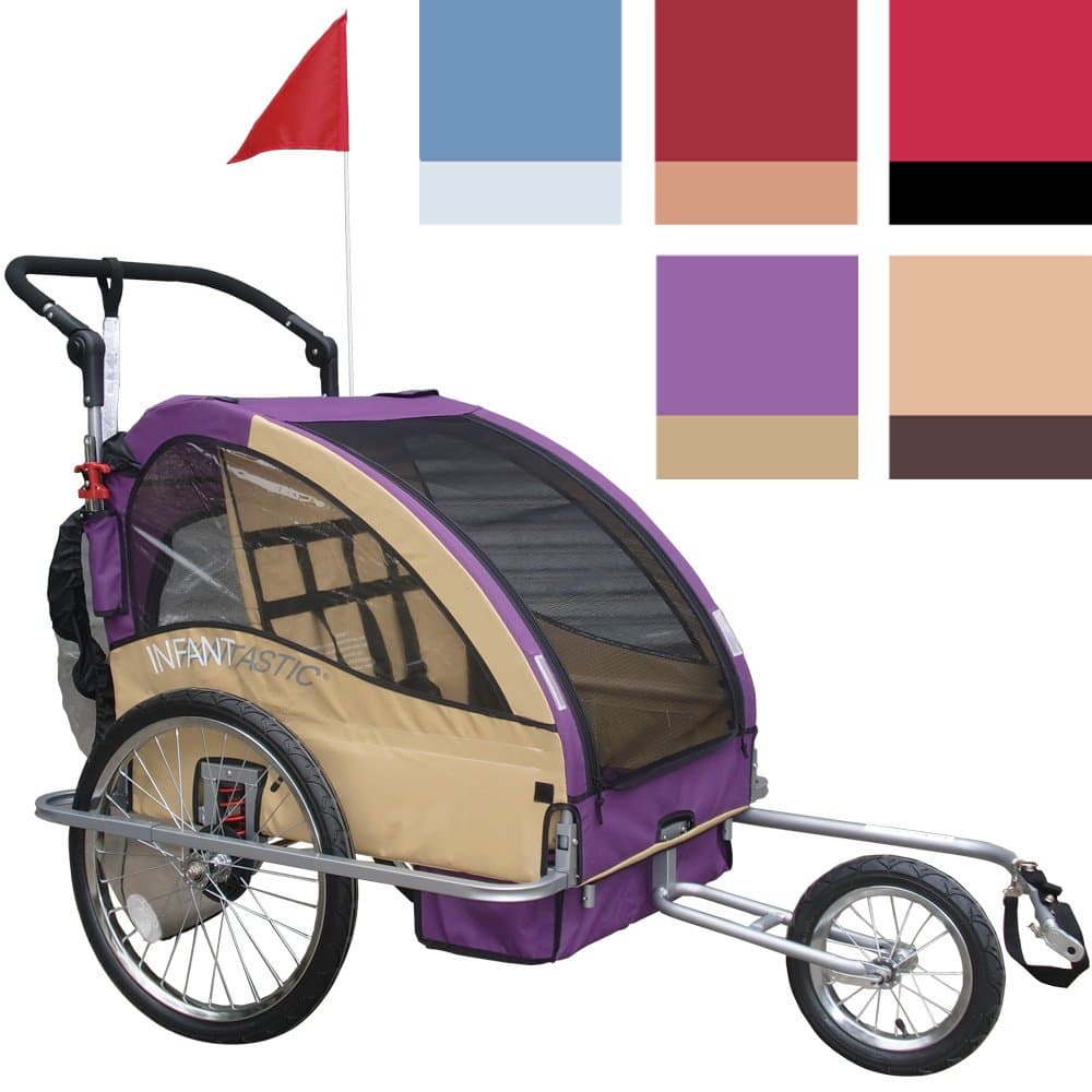 Convertible Jogger - 2-in-1 Bicycle Trailer - Choice of Various Colours purple Violet profond