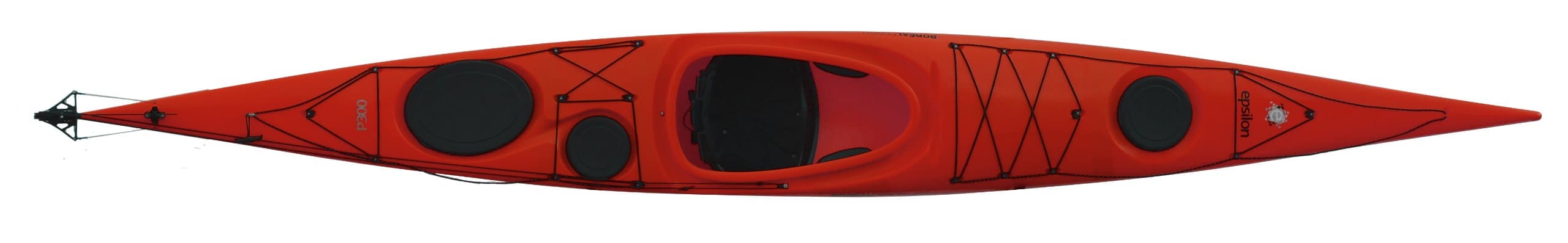Epsilon P300 PE Rudder Sea Kayak, Red