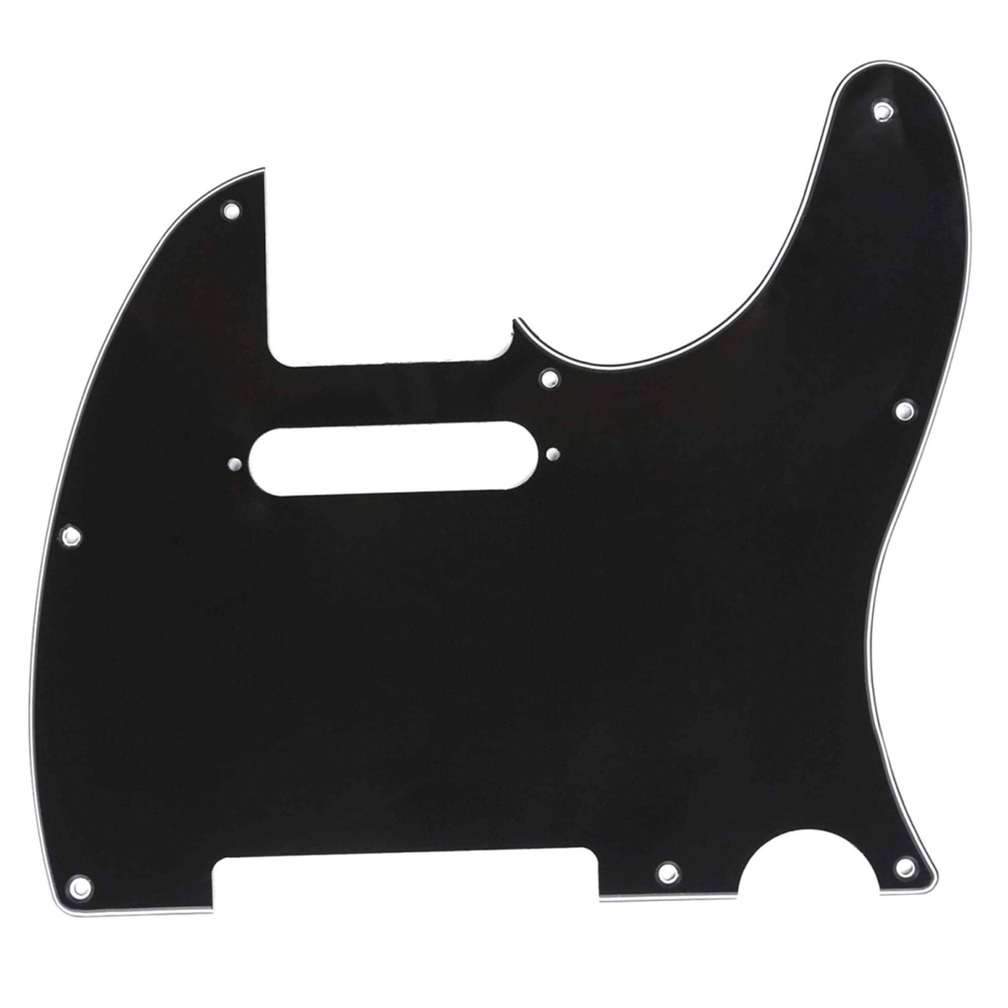 Musiclily 8 Hole Tele Pickguard Scratch Plate for Fender USA/Mexican Standard Telecaster Modern Style Electric Guitar, 3Ply Black