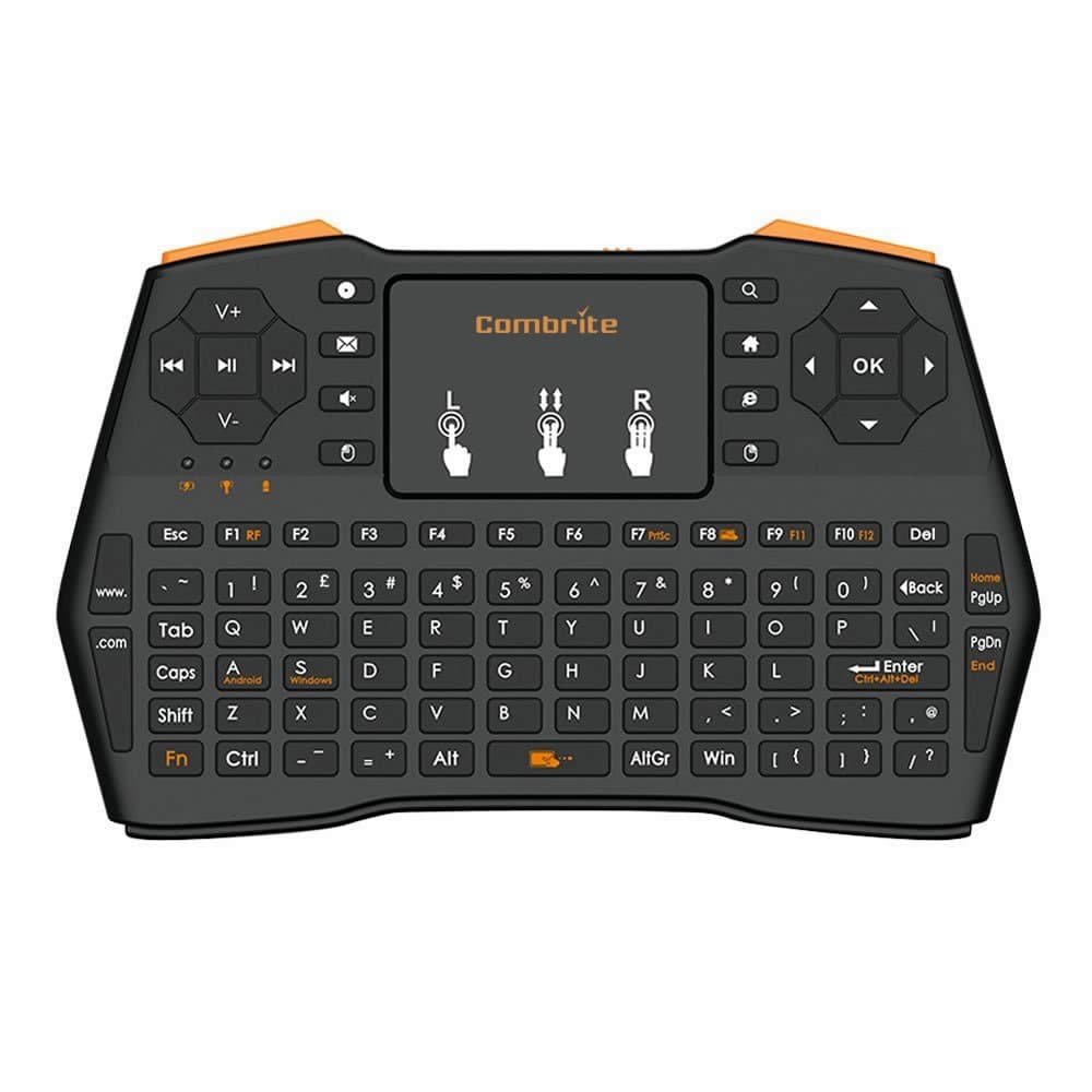 Combrite Wireless Keyboard And Mouse Set, Ergonomic 2.4Ghz Cordless, Slim Multi-Media Shortcut Keyboard, Comfort Wireless Optical Mouse Adjustable DPI, English UK Layout (I8-PLUS)