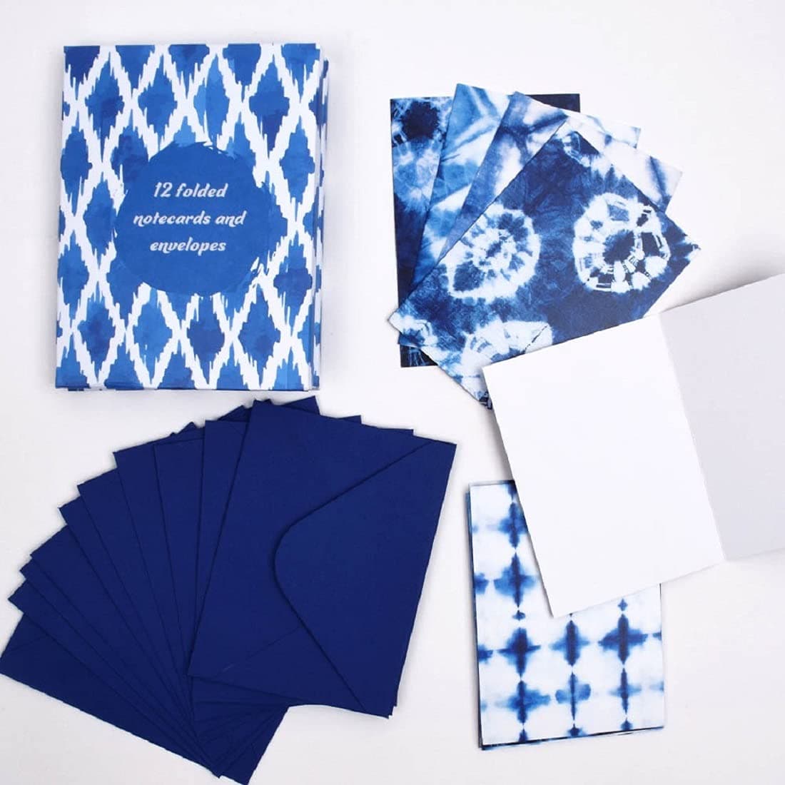 DOODLE Shibori Thank You Note Cards - Set of 12 pcs with envelopes (3 Inches x 4.25 Inches) Greeting Cards