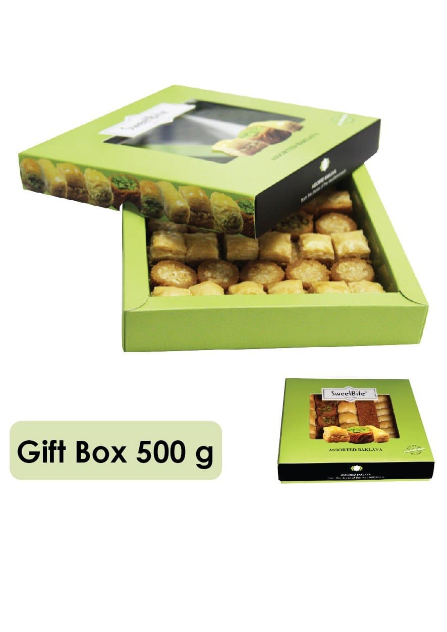 SweetBite Assorted Baklava 500gr/1.1lb/17.64oz (36 Bite Size Pieces)