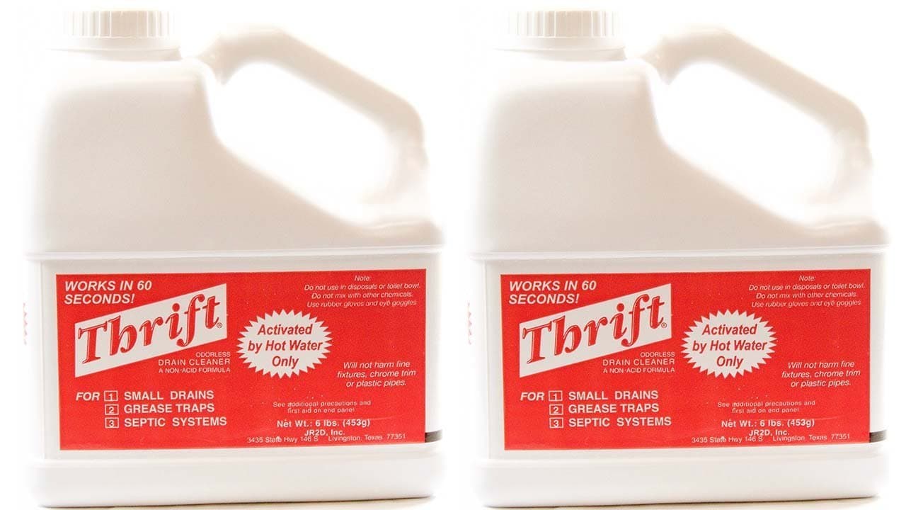 THRIFT T-600 Alkaline Based 6 lb. Granular Drain Cleaner 2 Pack