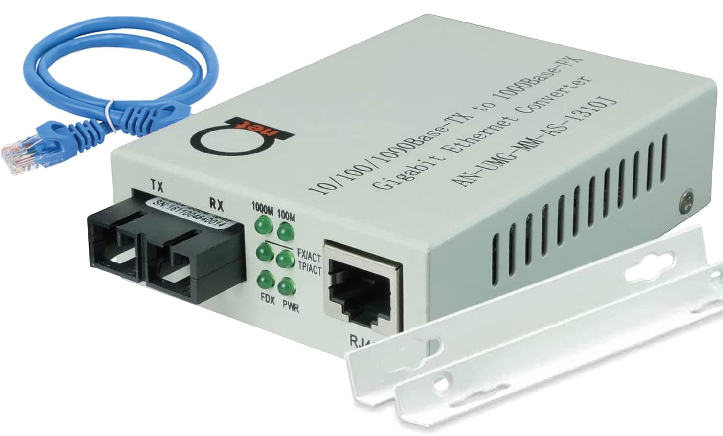 Multimode Gigabit Fiber Media Converter - Built-In Fiber Module 2 km (1.24 miles) SC – to UTP Cat5e Cat6 10/100/1000 RJ-45 – Auto Sensing Gigabit or Fast Ethernet Speed - Jumbo Frame - LLF Support