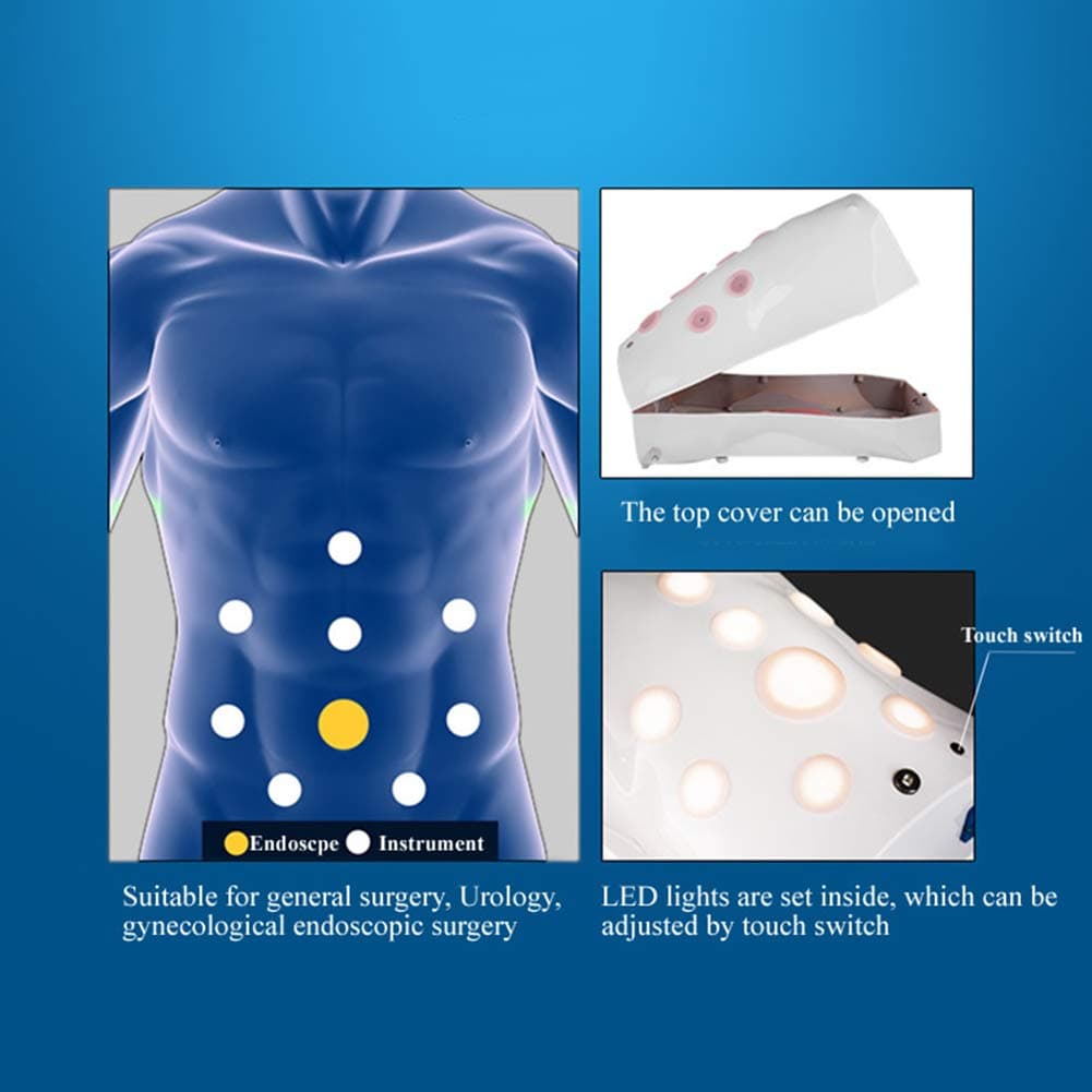 Laparoscopic Trainer Box Training Simulator Kit Prosthetic Training Box +4 Instruments +4 Modules+ HD 30 Degree Camera