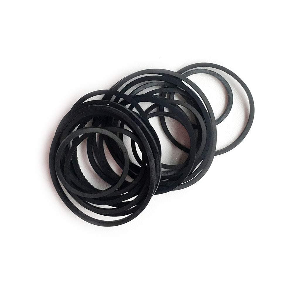 Mixed Square Cassette Tape Belt Machine Recorder Rubber Belt 25/30/35/38/40/45/50/55/60/65MM Assorted Common Belt Repair Rebuild for Repair Maintenance - Black (Packs of 30)