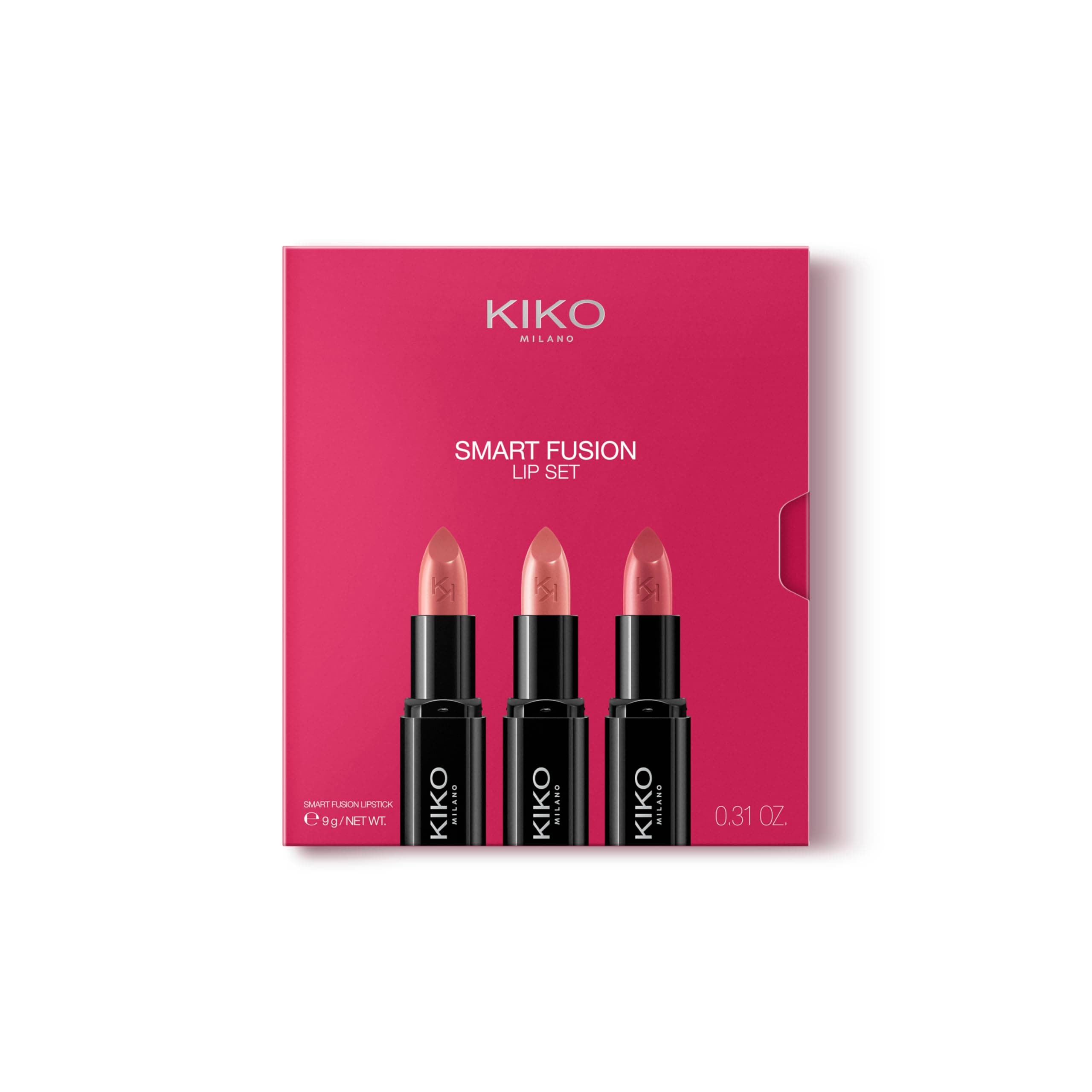 KIKO Milano Smart Fusion Lip Set 03, Lip Kit With 3 Radiant-Finish Lipsticks