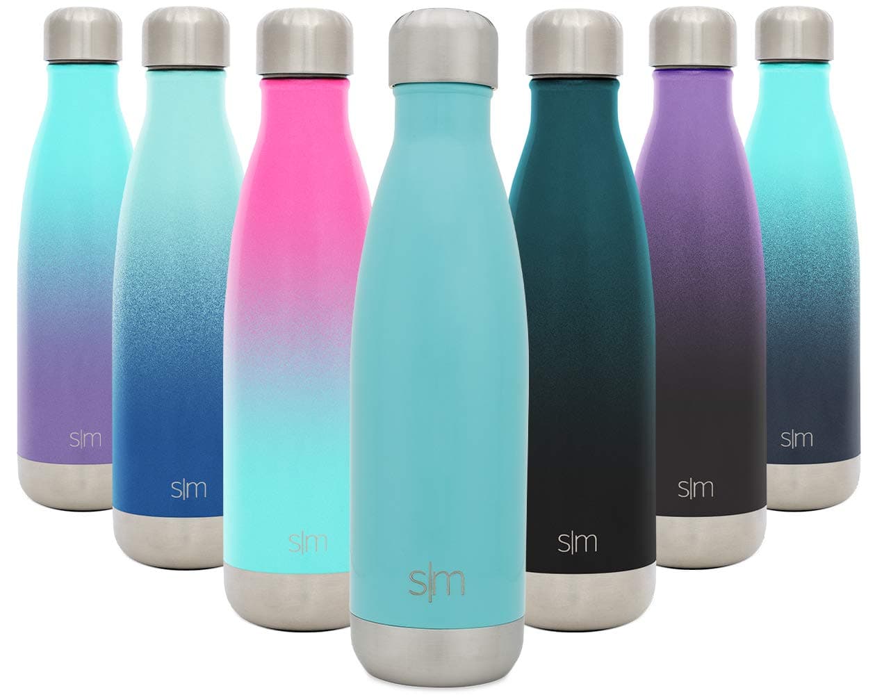 Simple Modern Stainless Steel Vacuum Insulated Double-Walled Wave Bottle, 17oz - Rock Candy Blue