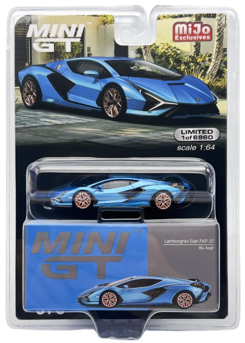 Truescale Miniatures Lambo Sian FKP 37 Blu Aegir Blue Metallic Limited Edition to 6960 Pieces Worldwide 1/64 Diecast Model Car MGT00573