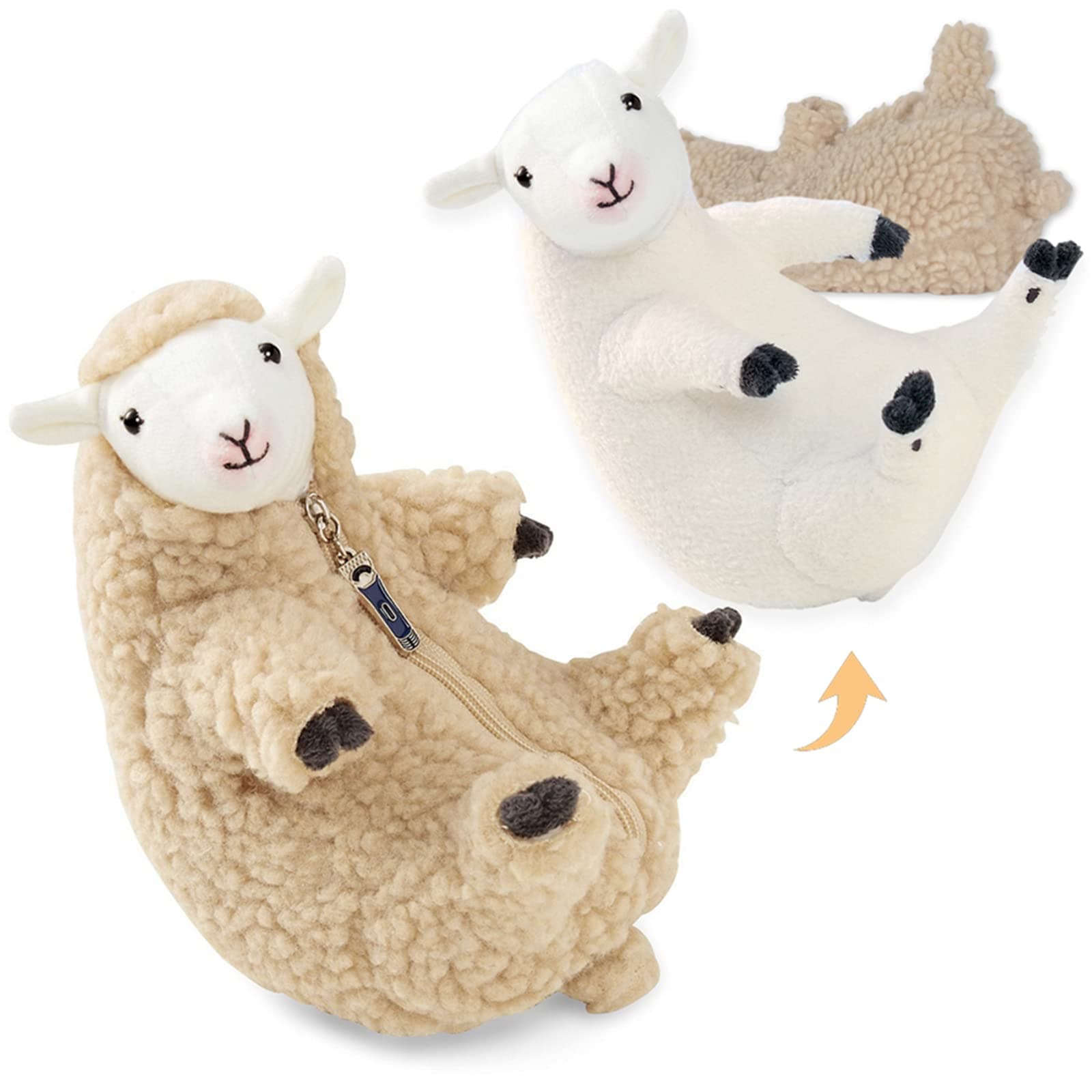 Shaved Sheep Stuffed Animal, Sheep Plush Toy, Cute Plushie for Girls, Sleeping Pet Buddy, Lamb Stuffed Animal Best Birthday Gifts for Women Boys Teens, Small Plush Toy