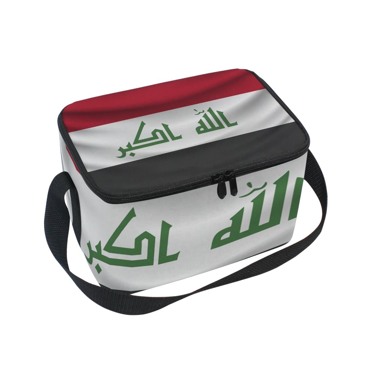 Iraq Flag Insulated Lunch Box Cooler Bag Reusable Tote Outdoor Travel Picnic Bags