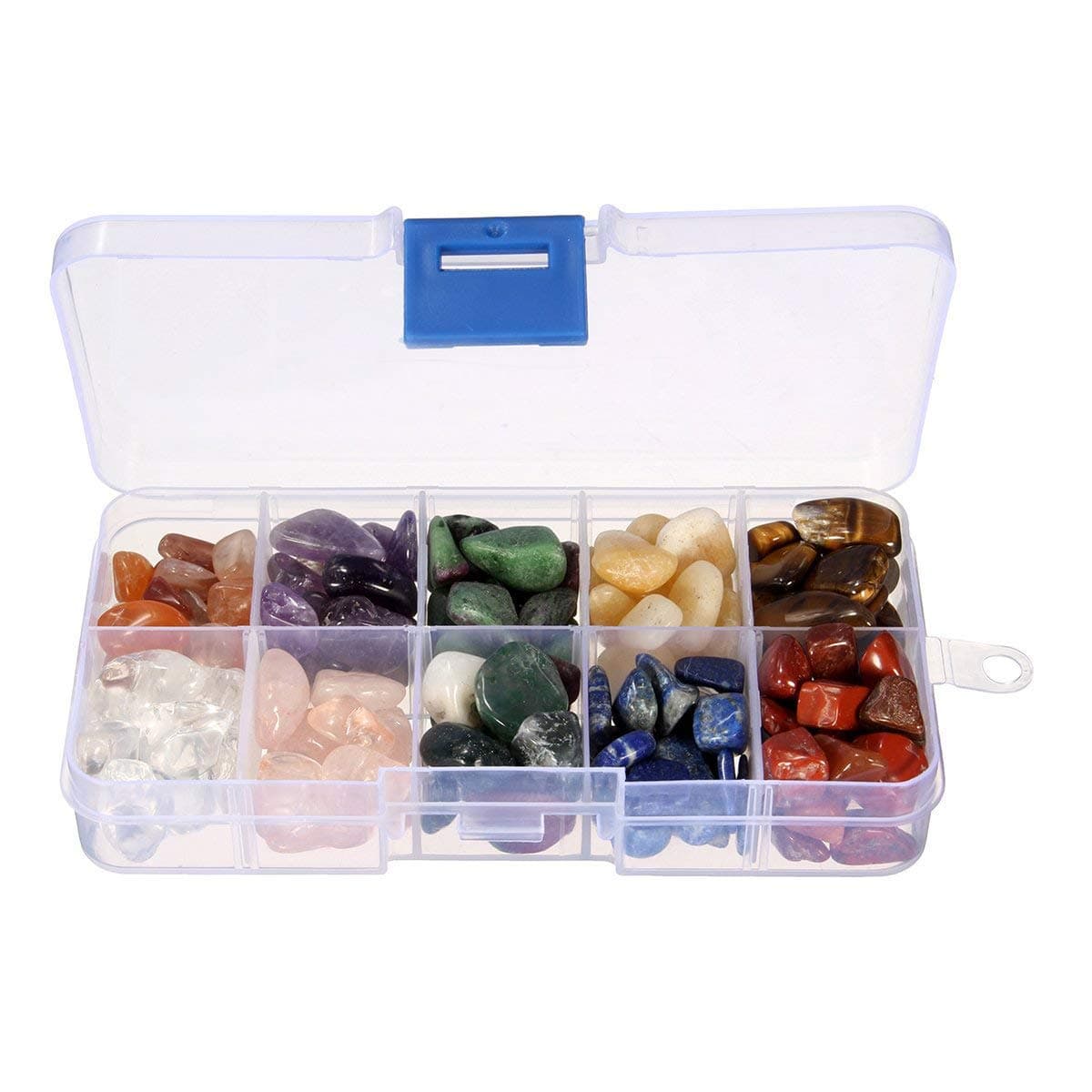 Crystal Quartz,1/2 lb 10-Stone Mix:Red Crystal.Amethyst,Red&Green Gem,Yellow Agate,Tiger's Eye,Turquoise,Rose Quartz,Green Olives,Lapis Lazuli,Red Agate, Raw Natural Crystals