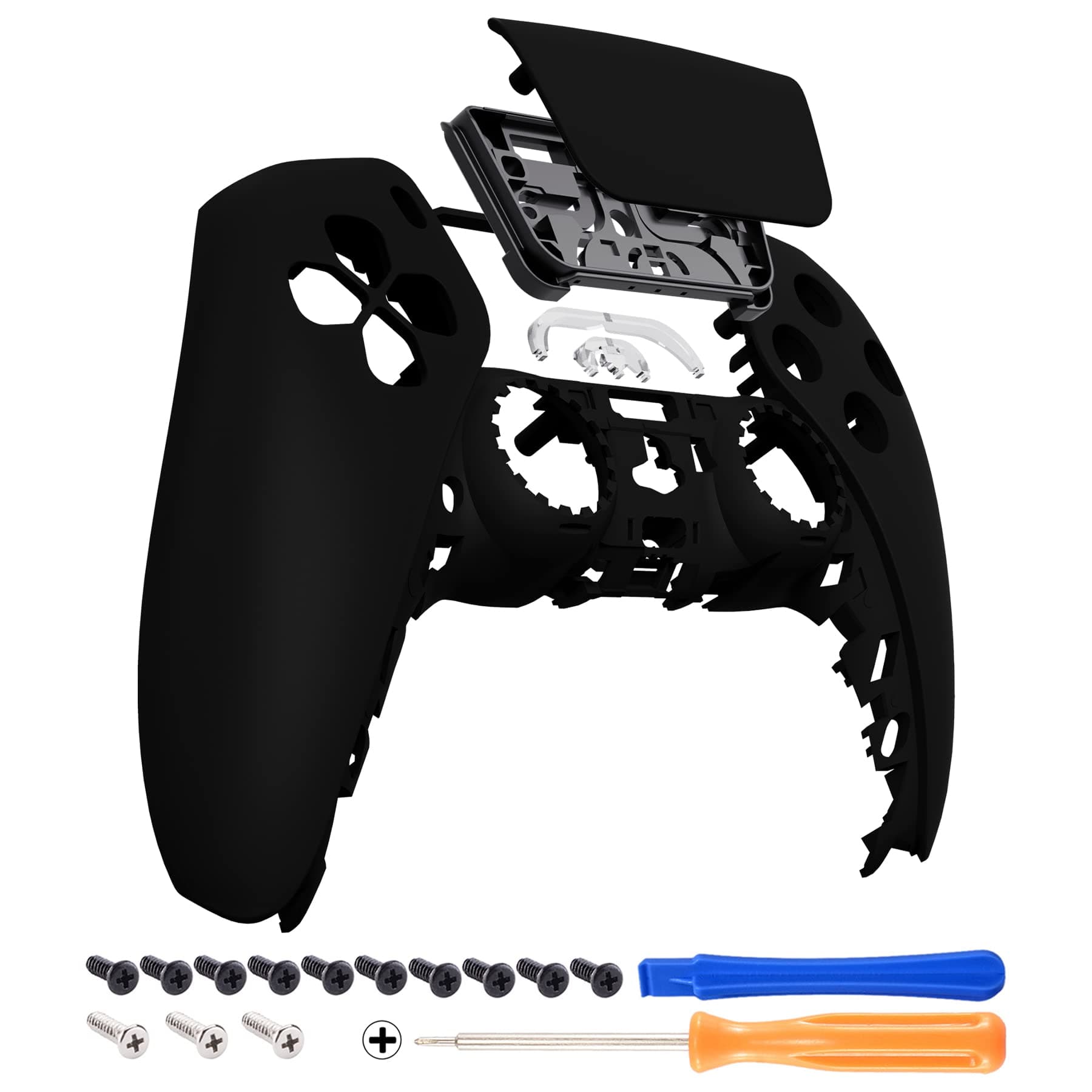 Touchpad Front Cover Compatible with PS5 Controller, Case Front Housing Replacement Shell with Touch Pad Cover for PS5 Controller (Black)