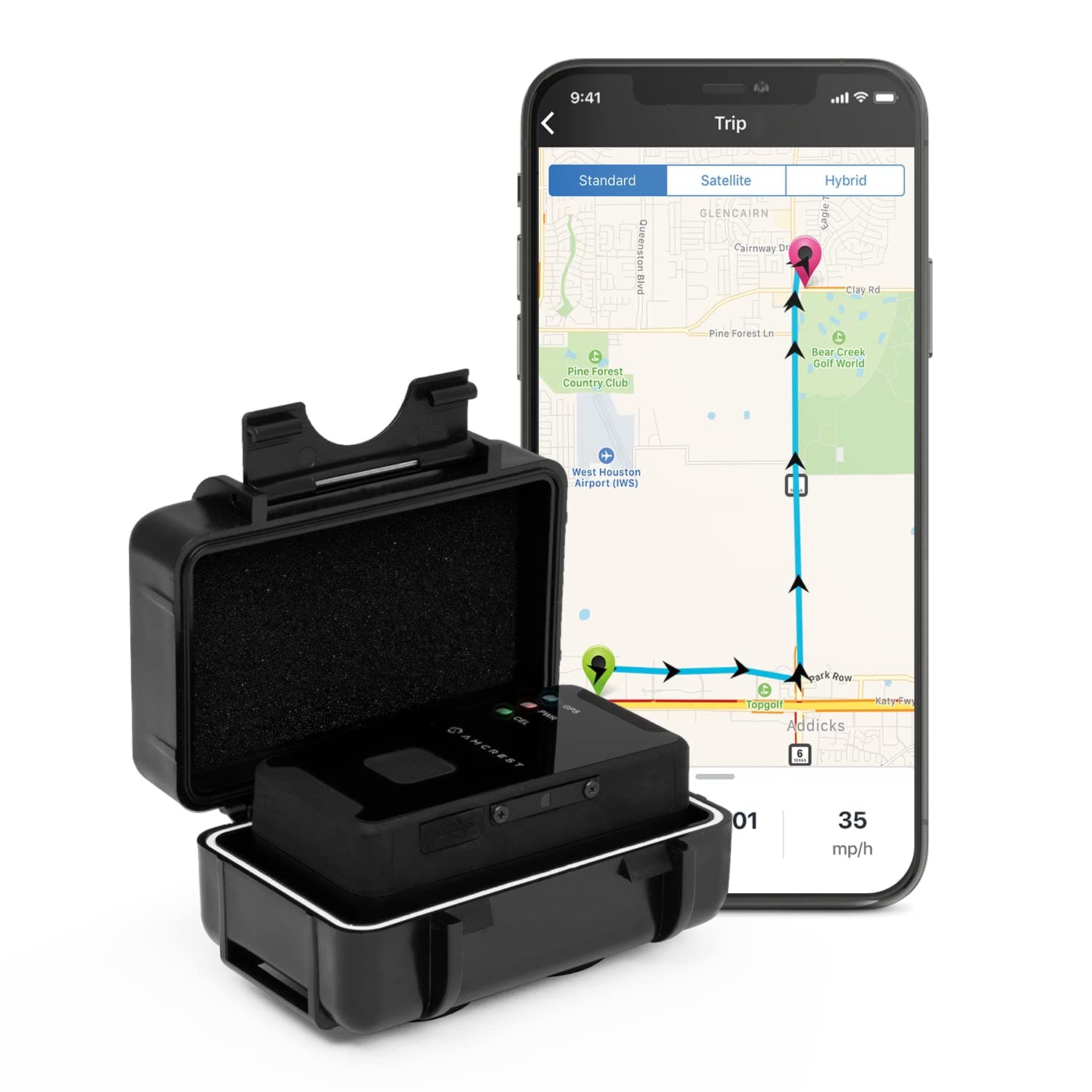 IP65 Weatherproof Magnetic Case for Amcrest 4G LTE GPS Tracker (AM-GL300W-4G), for Vehicles, Cars, Trucks (AM-GL-HM3G-V3)