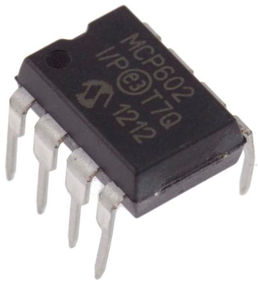 Juried Engineering Microchip MCP602-I/P MCP602 Dual Operational Amplifier Op-Amp 2.8MHZ 2.3V/us DIP-8 Breadboard-Friendly (Pack of 4)