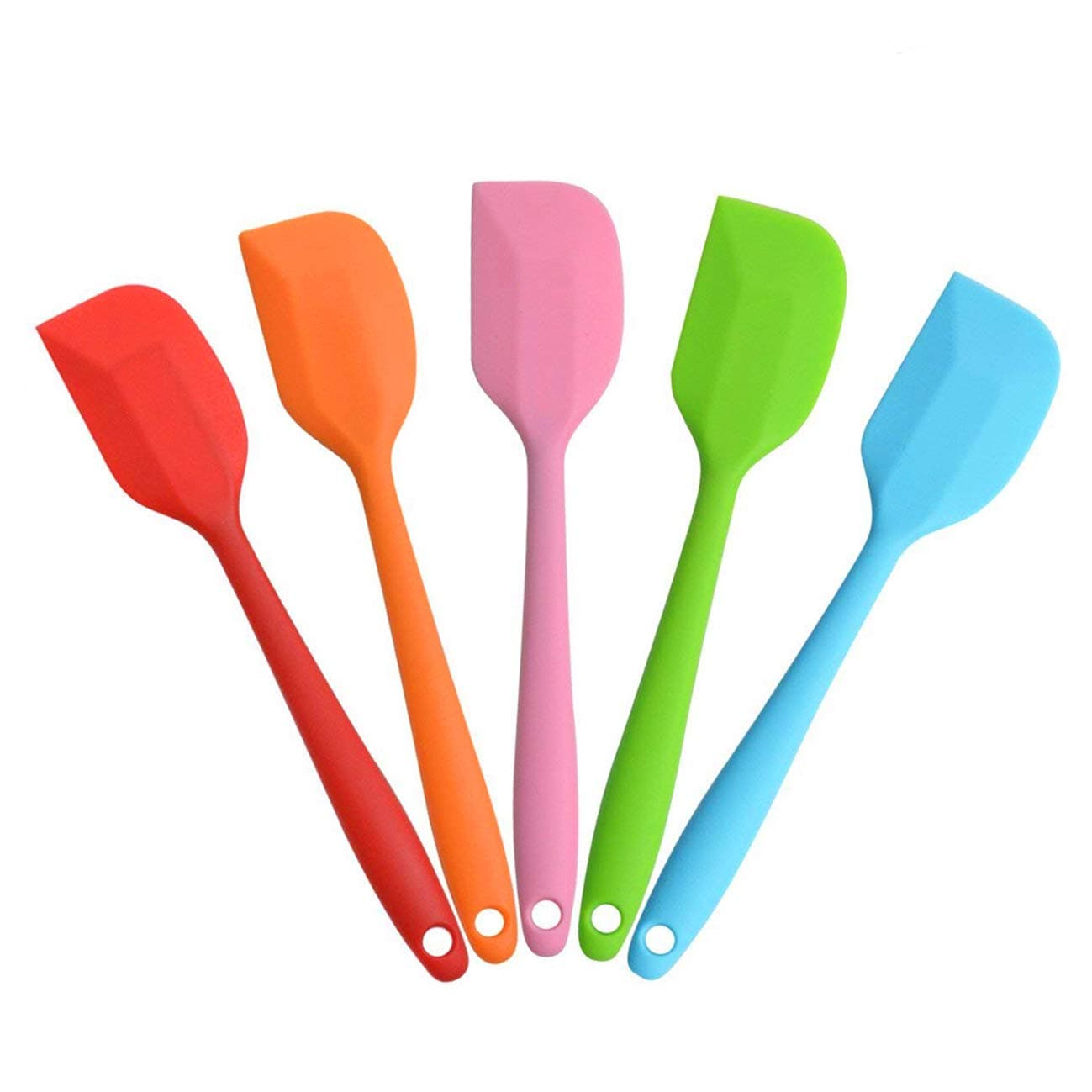 Silicone Spatula Heat Resistant Small Rubber Spatulas Cooking Utensil Set Non-Stick Flexible Rubber Essential Cooking Gadget For Cake/Cream/Pastry/Butter/Batter Mixing/Cooking-(5 Pieces)