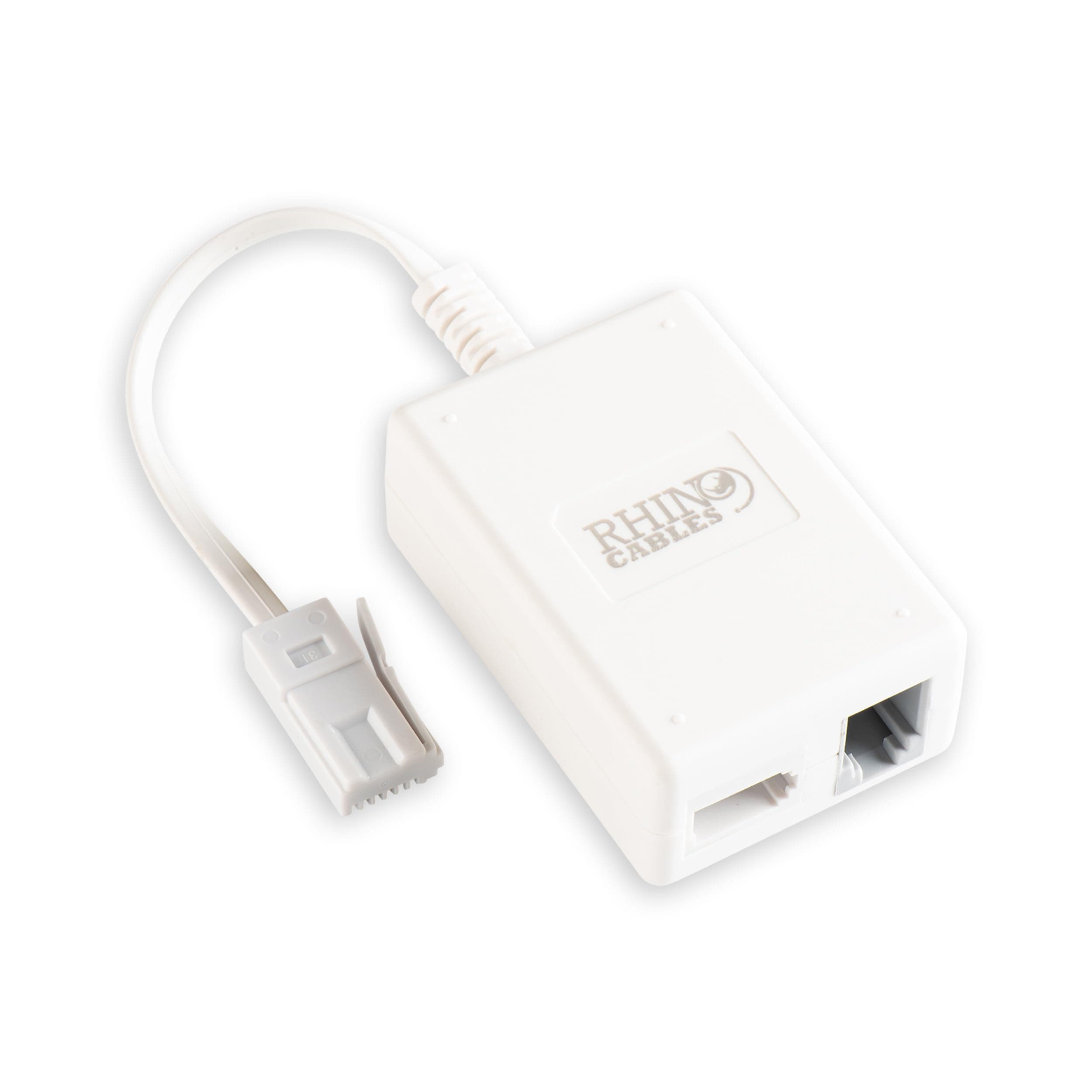 rhinocables ADSL Microfilter with Cable and RJ11 Connection Adapter | Includes BT Plug, BT Socket & ADSL Socket | Uninterrupted & Interference-Free Internet, Easy Installation (Pack of 1)