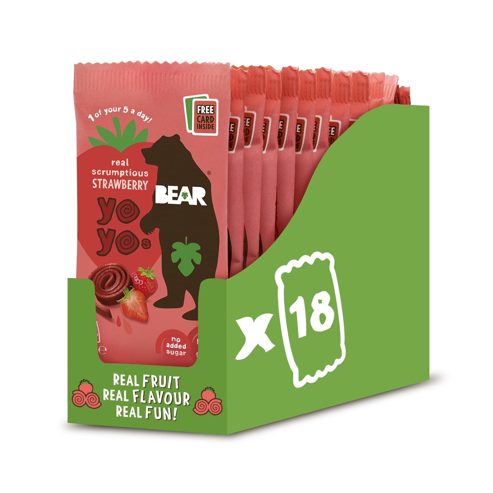 Strawberry Yoyos - Dried Fruit Rolls - Healthy - Vegan - 20g (18 packs)