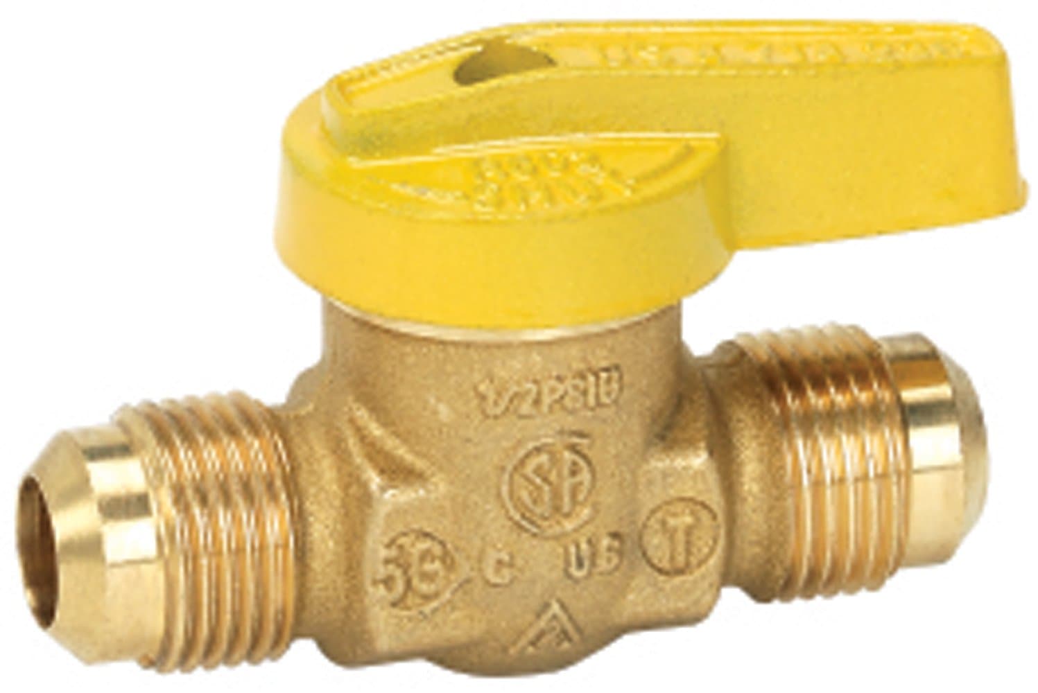 Homewerks VGV1LHT3B Premium Gas Ball Valve x Flare, Brass, 1/2-Inch, 0.5-Inch