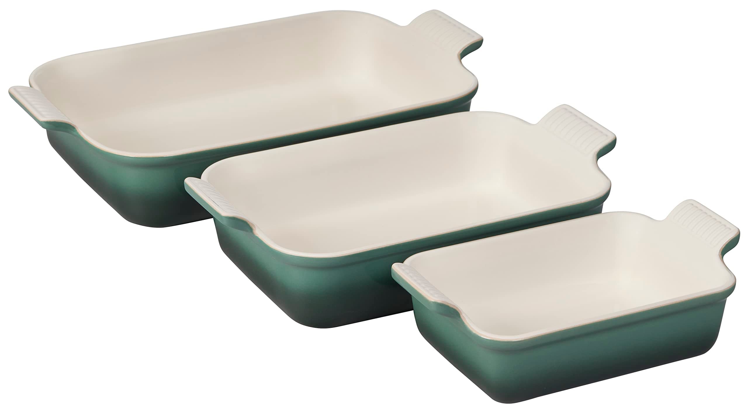Stoneware Heritage Set 3 Rectangular Dishes, Artichaut