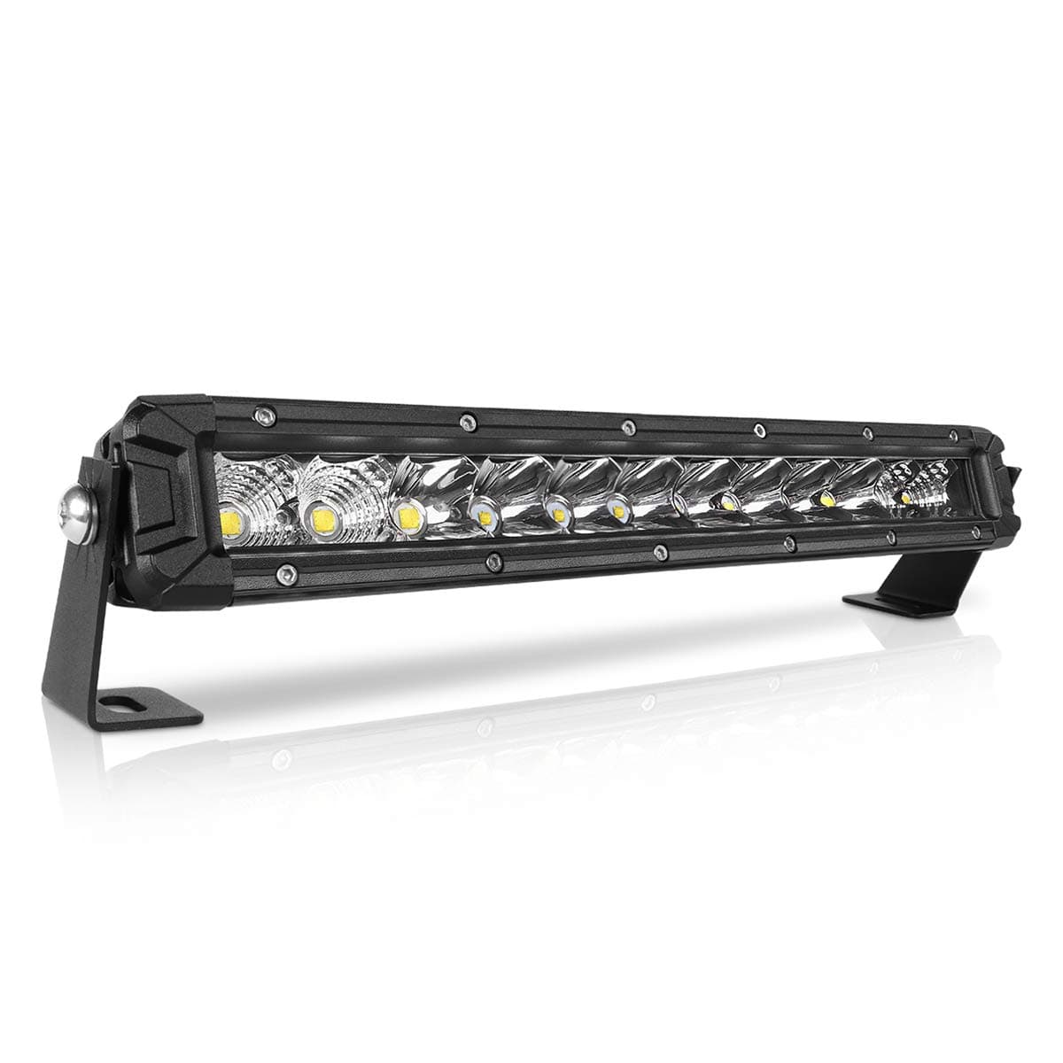 12 Inch LED Light Bar Single Row Flood & SpotBeam Combo 10000LM Off Road LED Light Bar Driving Light for Pickup SUV ATV UTV Truck Roof Bumper
