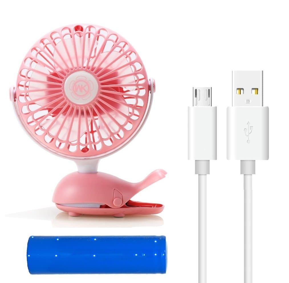 bangder Clip-on Fan for Stroller, The Rechargeable Battery Operated Mini Desk Fan