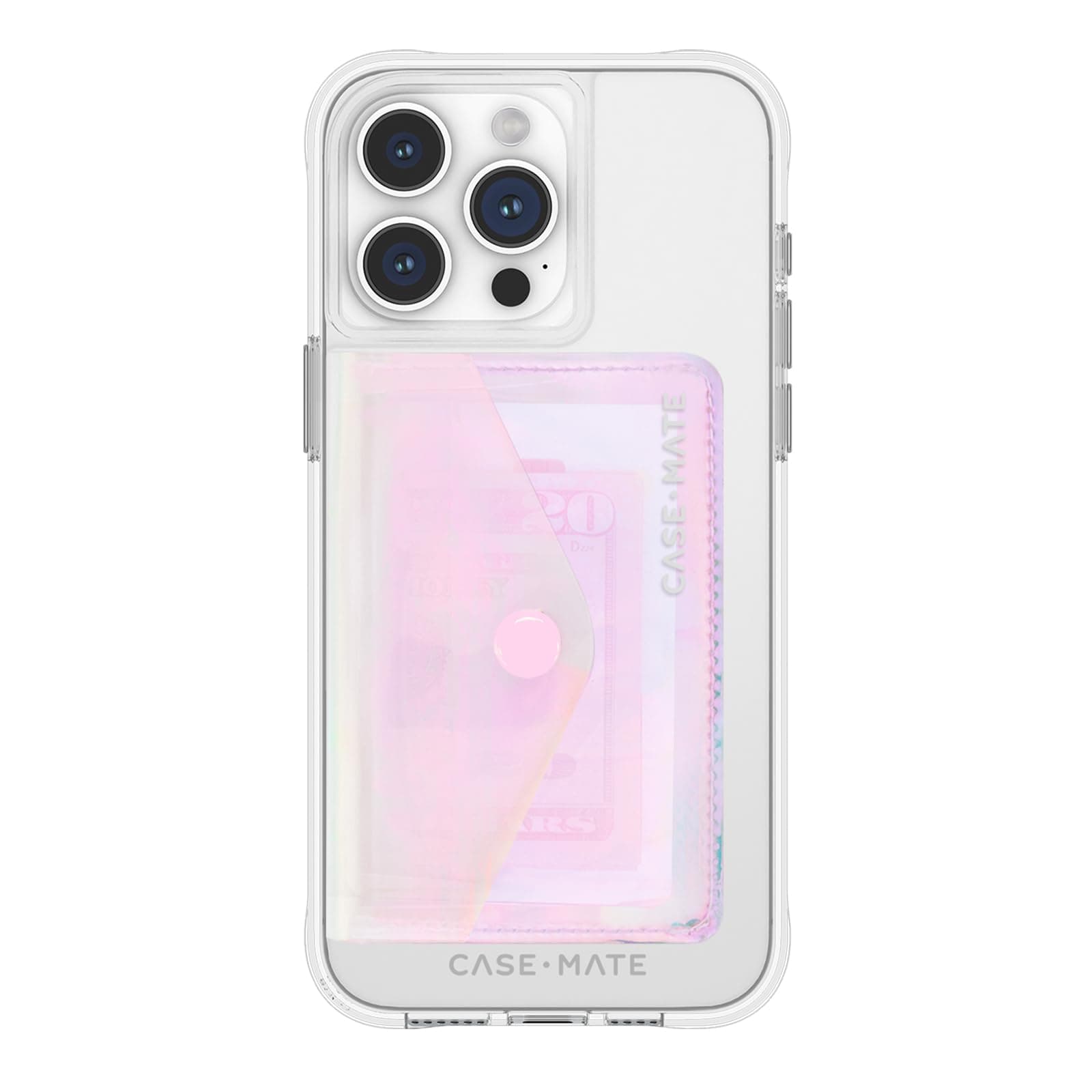 Soap Bubble Slim Magnetic Wallet/Card Holder for iPhone [Holds up to 5 Cards] Detachable Snap Closure Magnetic Phone Wallet for iPhone 17 Pro Max /16 Pro/15/14 - Iridescent