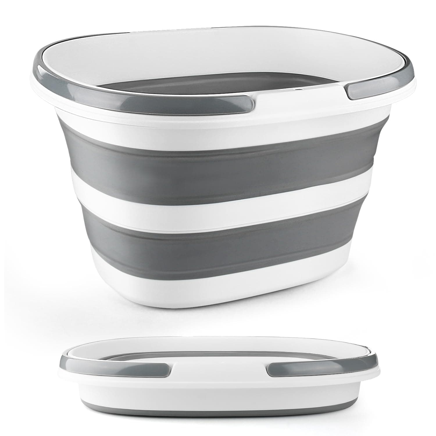 Collapsible Mop Bucket with Handle for Cleaning, 16L(4.2 Gallon) Silicone Square Mopping Bucket for Windows Cleaning or Car Washing, Cleaning Supplies Organizer Plastic Bucket for Storage