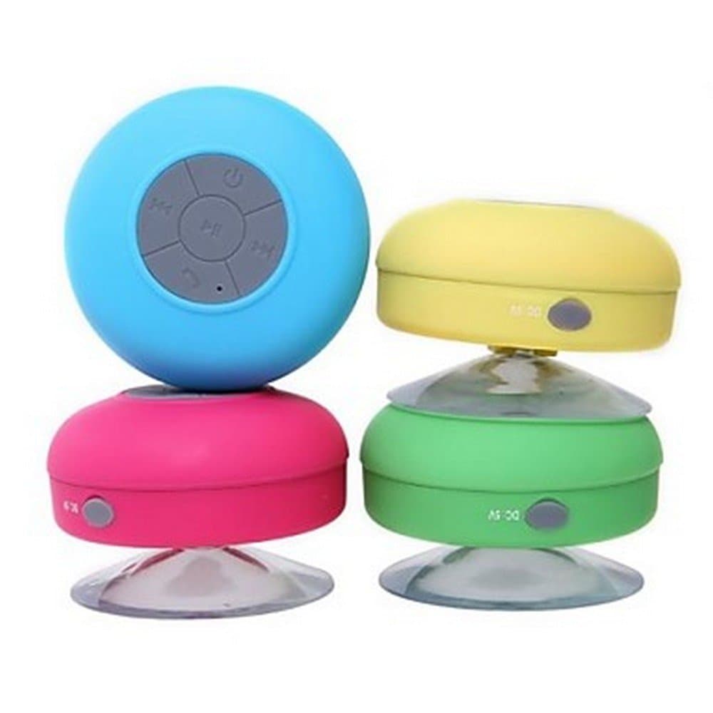 AquaAudio Mini Ultra Portable Waterproof Bluetooth Wireless Stereo Speakers with Suction Cup for Showers, Bathroom, Pool, Boat, Car, Beach, Outdoor etc. | For All Devices with Bluetooth Capability Siri Compatible - 6 Hours Playtime / with Built-in Mic for use as a Powerful Handsfree Speakerphone (Pink)