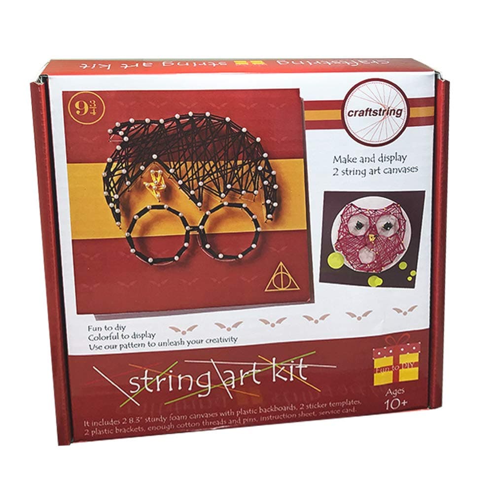 craftstring String Art Kit for Kids and Adults, All-in-One, DIY 2 Large String Art Canvases-Harry Potter and Owl Edition