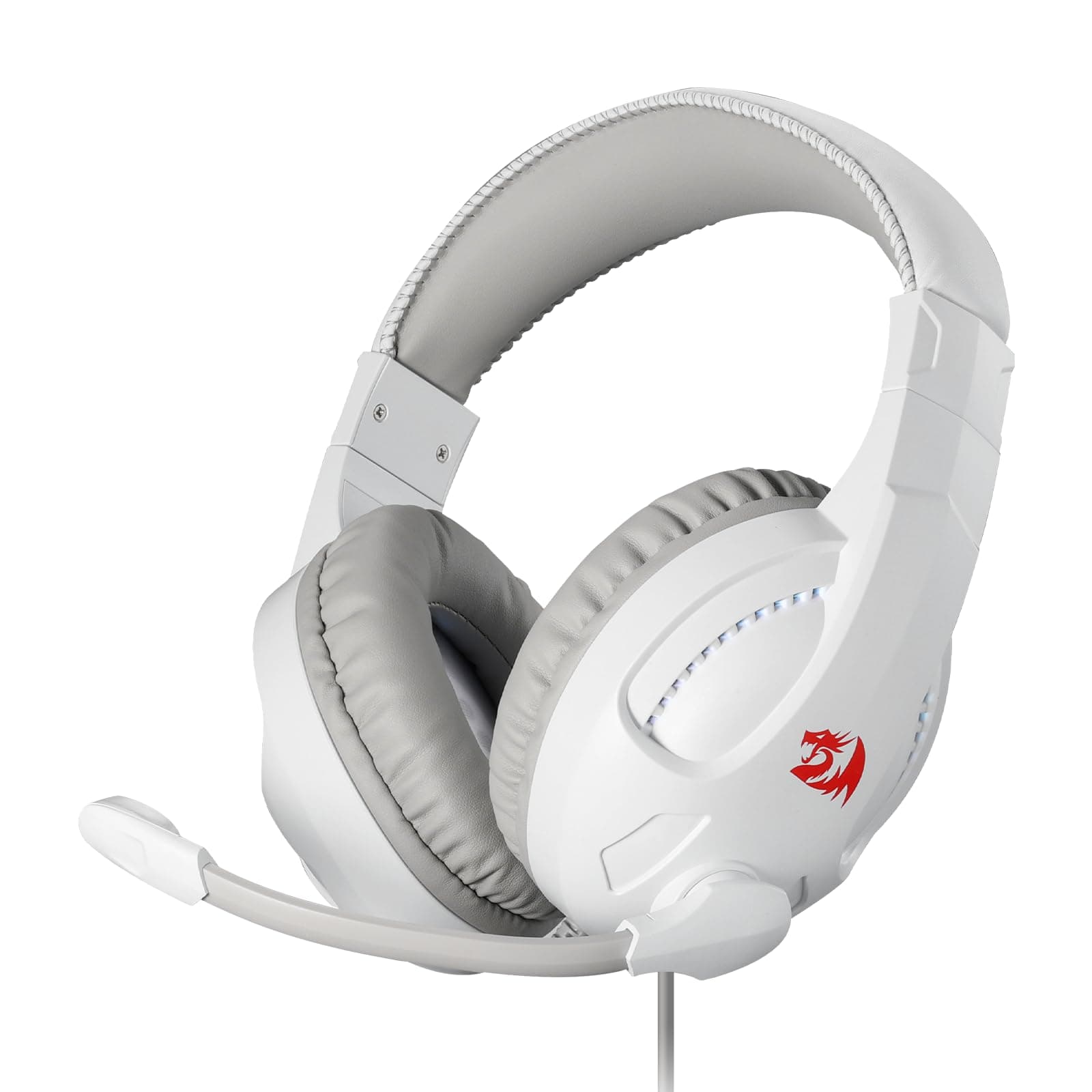 Redragon H211 Cronus White Wired Gaming Headset, Stereo Surround Sound, Noise-Canceling Microphone, Dynamic RGB Backlight, 40 mm Drivers, Over-Ear Headphones Works for PC/PS5/XBOX/NS