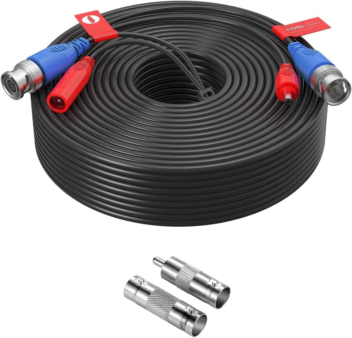 ZOSI 100ft(30M) All-in-One CCTV Video Power Cables,BNC Extension Security Wire Cord for 2MP,1080P,960H,960P,720P Video Surveillance Camera DVR System with BNC RCA Connector