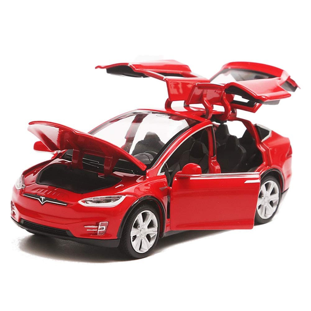 Tesla X 90 1:32 Scale Car Model, Sound and Light, Pull-Back Function, Gift for Children, Unisex, Ages 3+