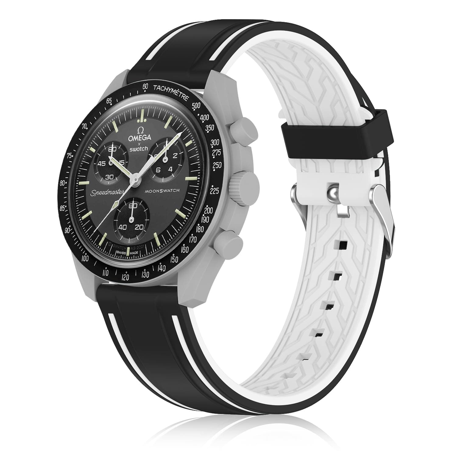 Silicone Band Compatible with Moonswatch,Soft Waterproof Quick Release Rubber 20mm Replacement Watchband for Omega X Swatch Moonswatch Speedmaster/Rolex/SEIKO for Women Men.