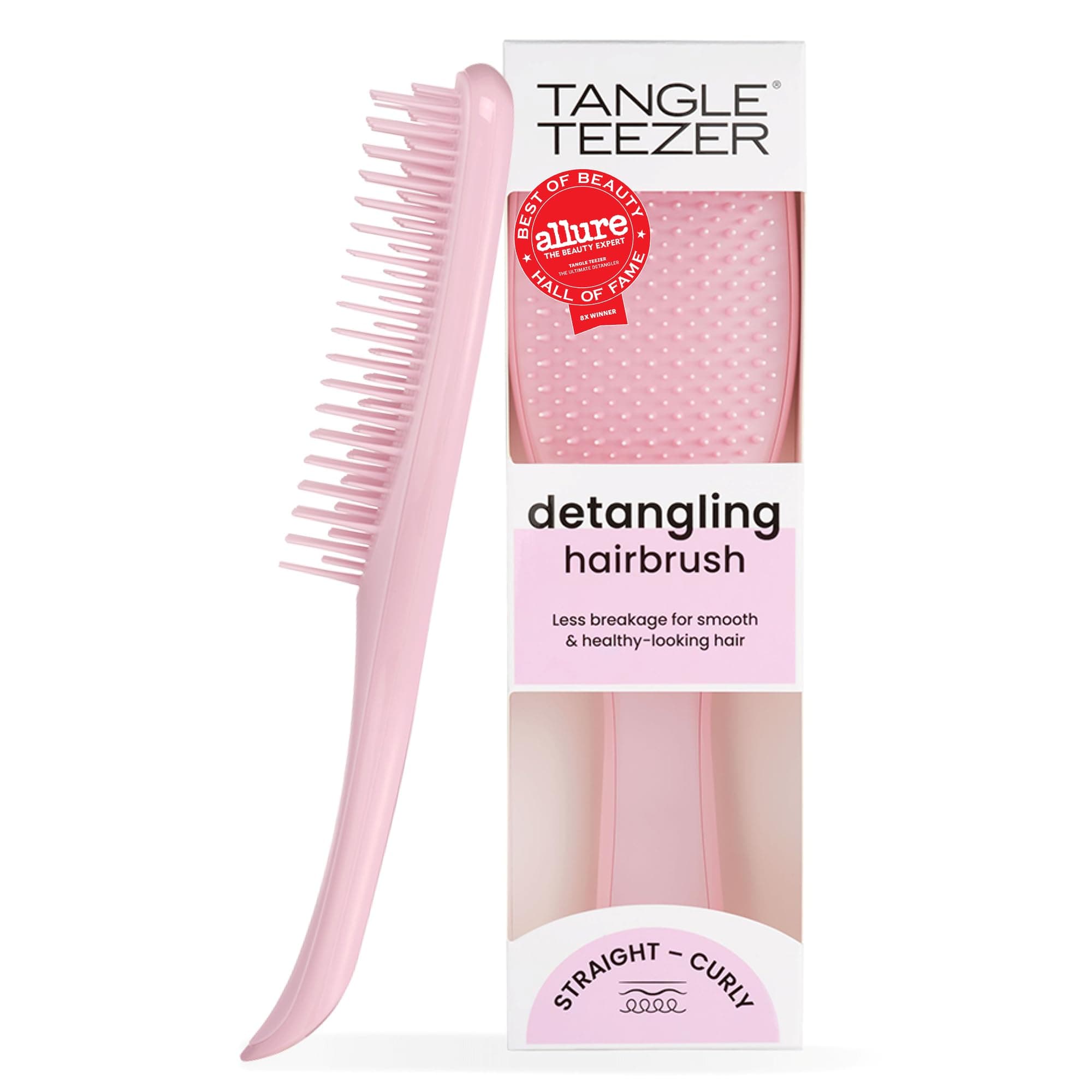 Tangle Teezer Ultimate Detangler Brush for Wet & Dry Hair, Eliminates Knots & Reduces Breakage for Straight to Wavy Hair Types, Millennial Pink