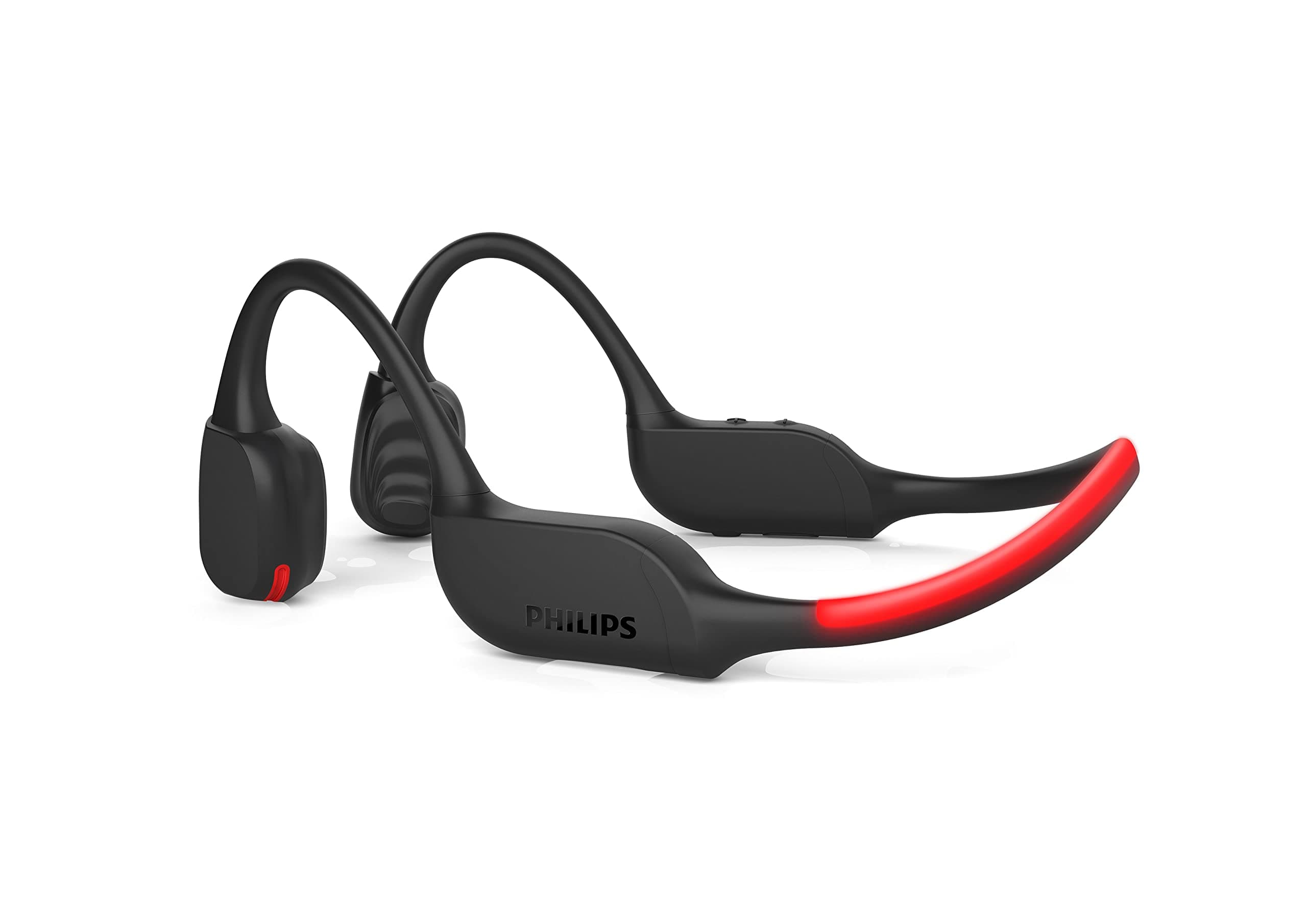 Philips Go A7607 Open-Ear Bone Conduction Bluetooth Headphones With Bluetooth Multipoint, Ip66 Water-Resistant, Black - On Ear